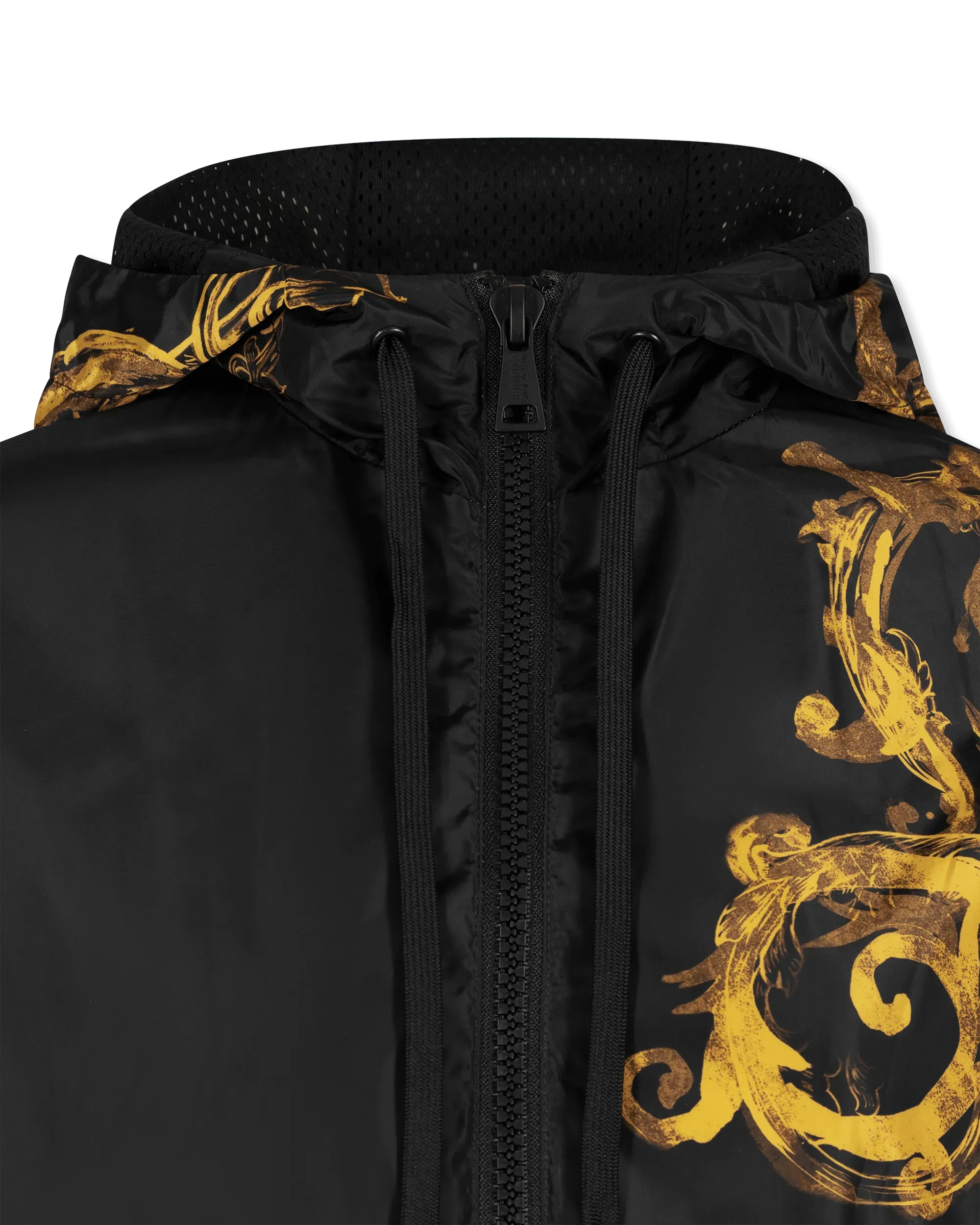 Watercolor Barocco Couture Hooded Windbreaker - DIHSAN