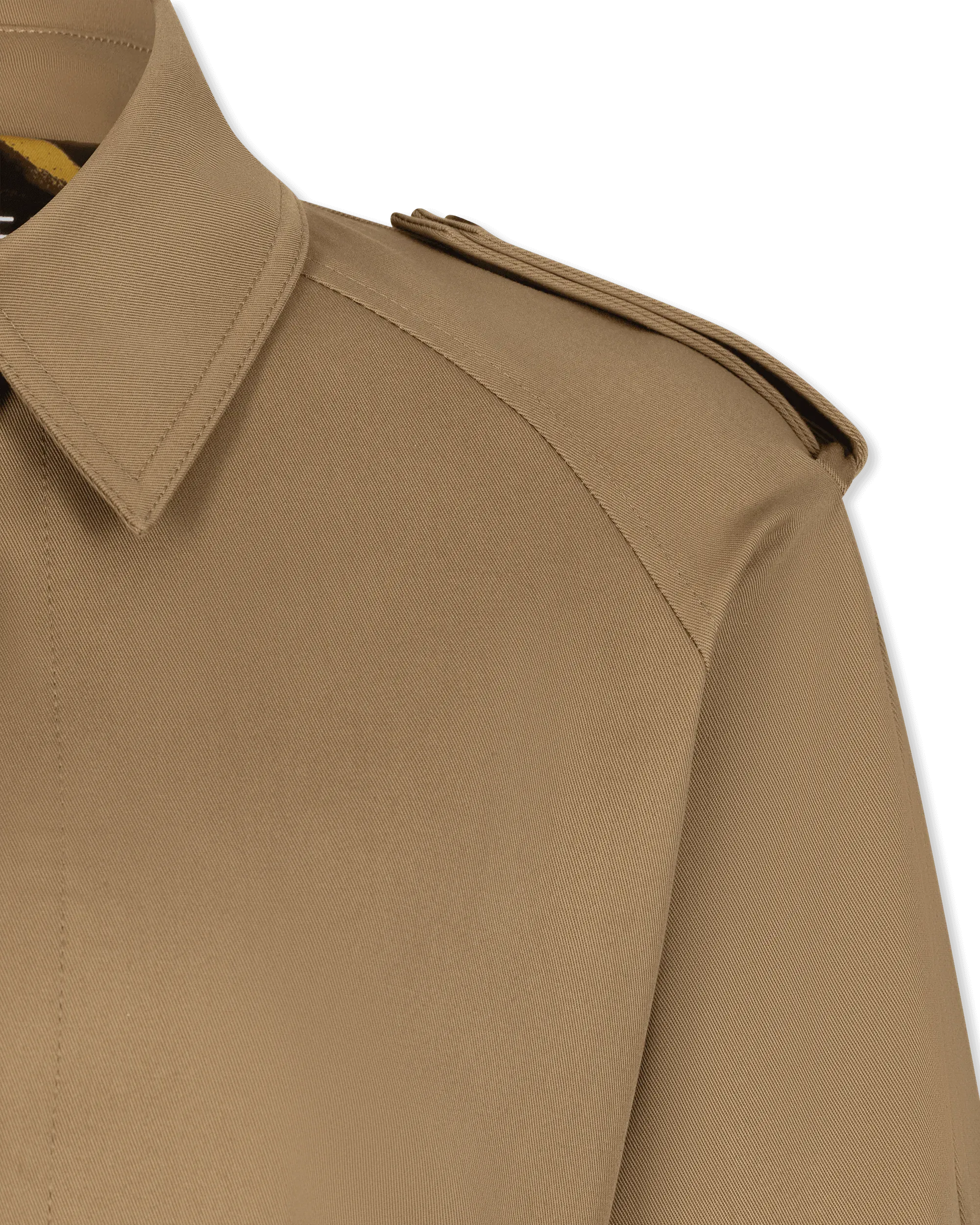 Baroque Buckle Ruffled Trench Coat - DIHSAN