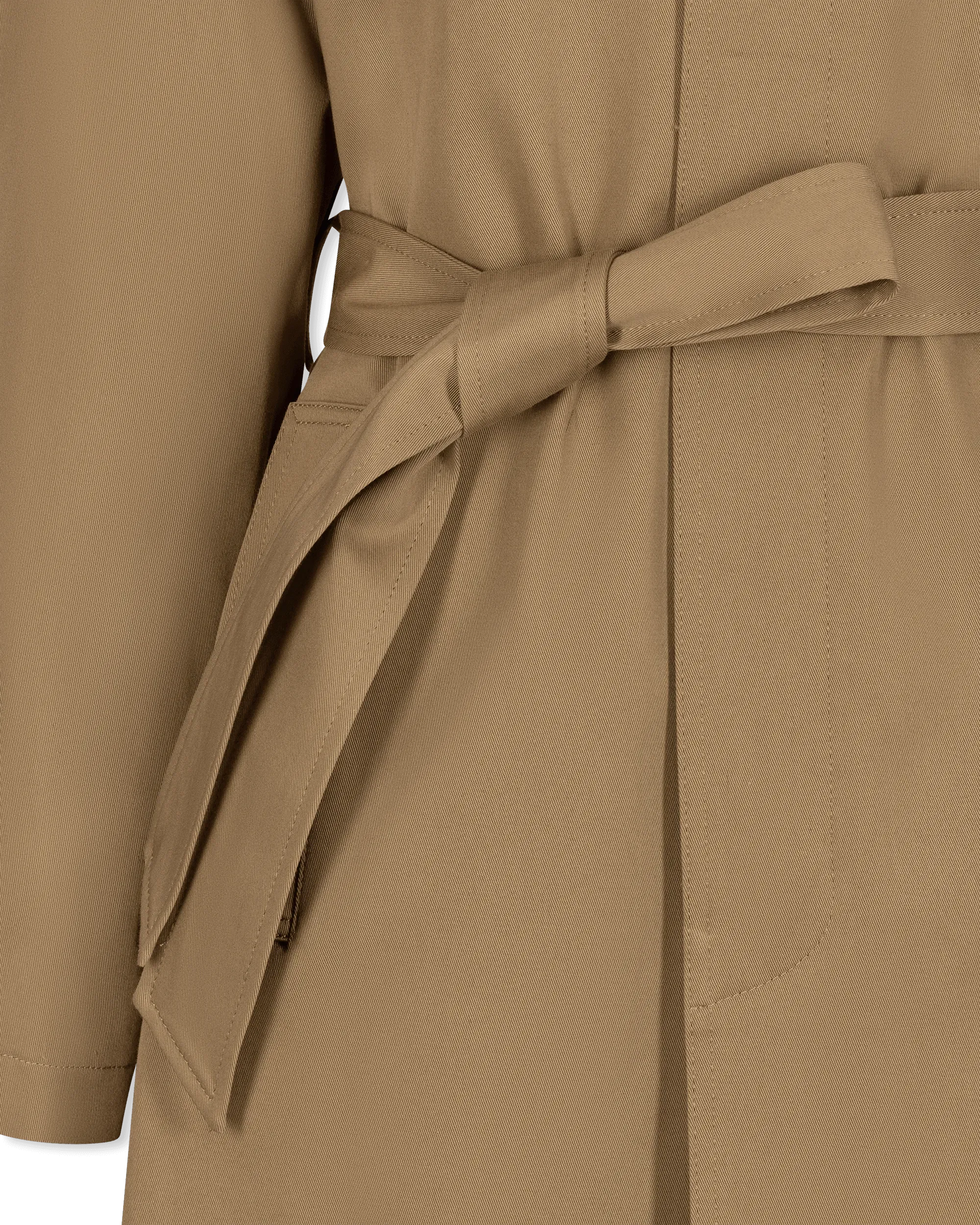 Baroque Buckle Ruffled Trench Coat - DIHSAN