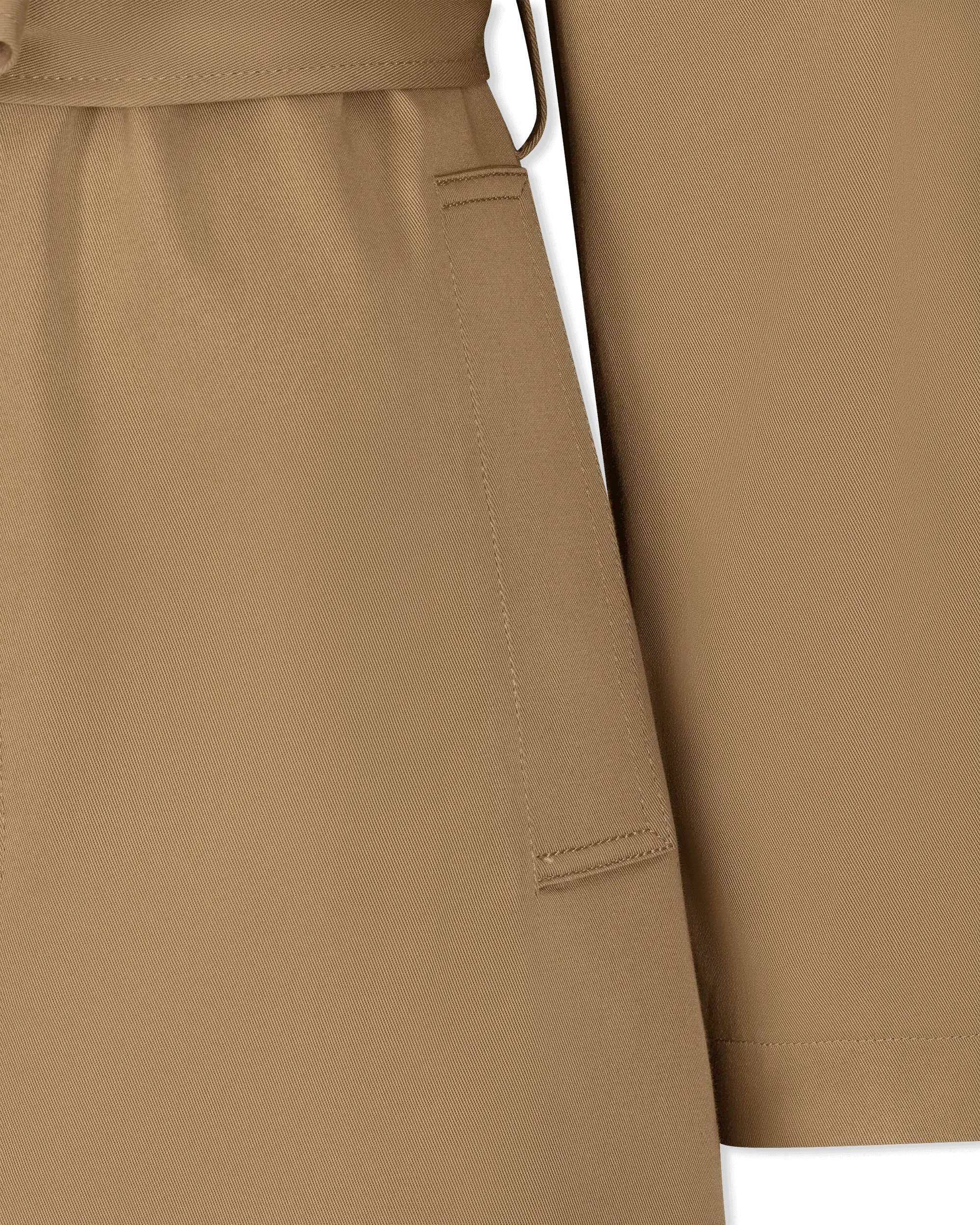 Baroque Buckle Ruffled Trench Coat - DIHSAN