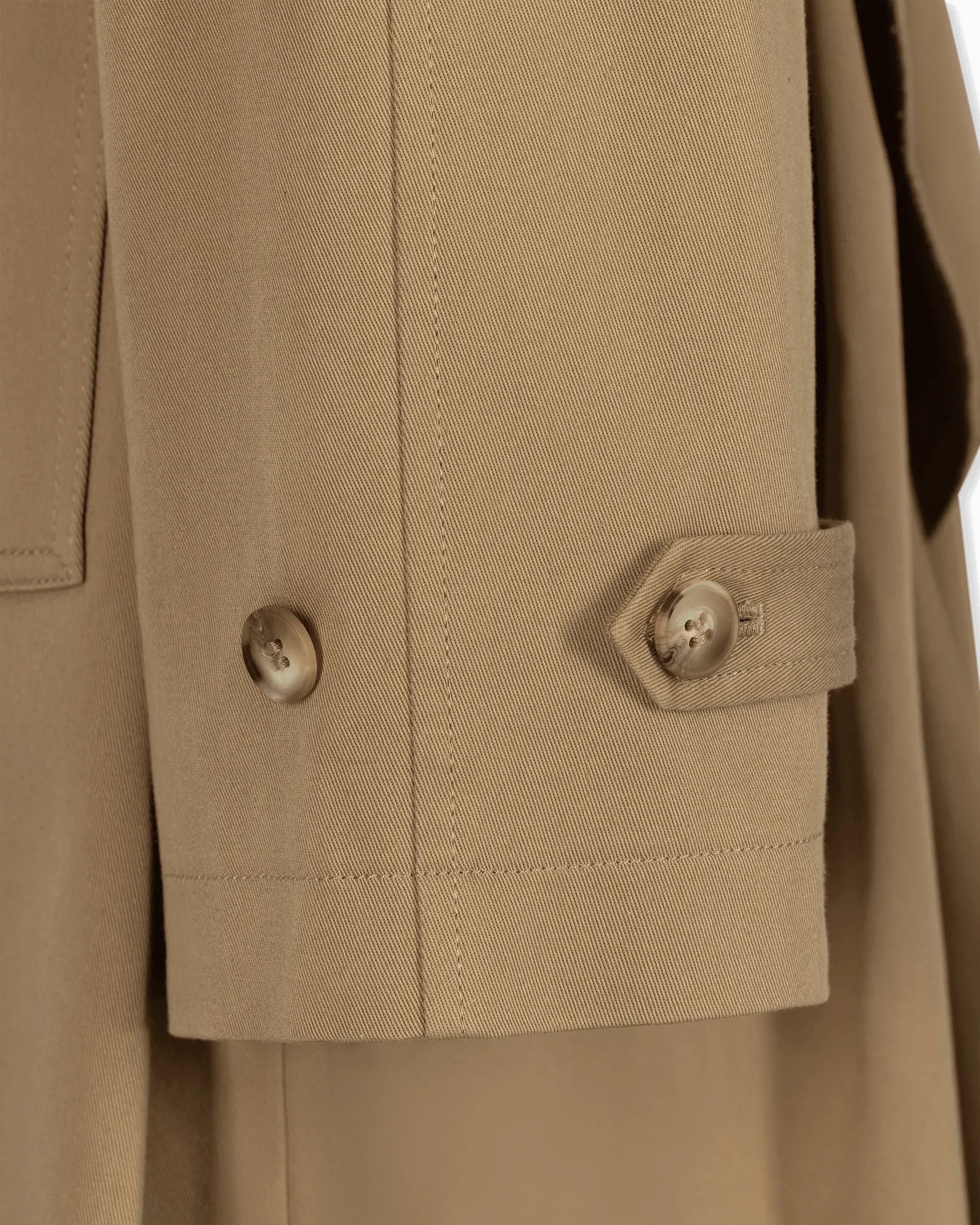 Baroque Buckle Ruffled Trench Coat - DIHSAN