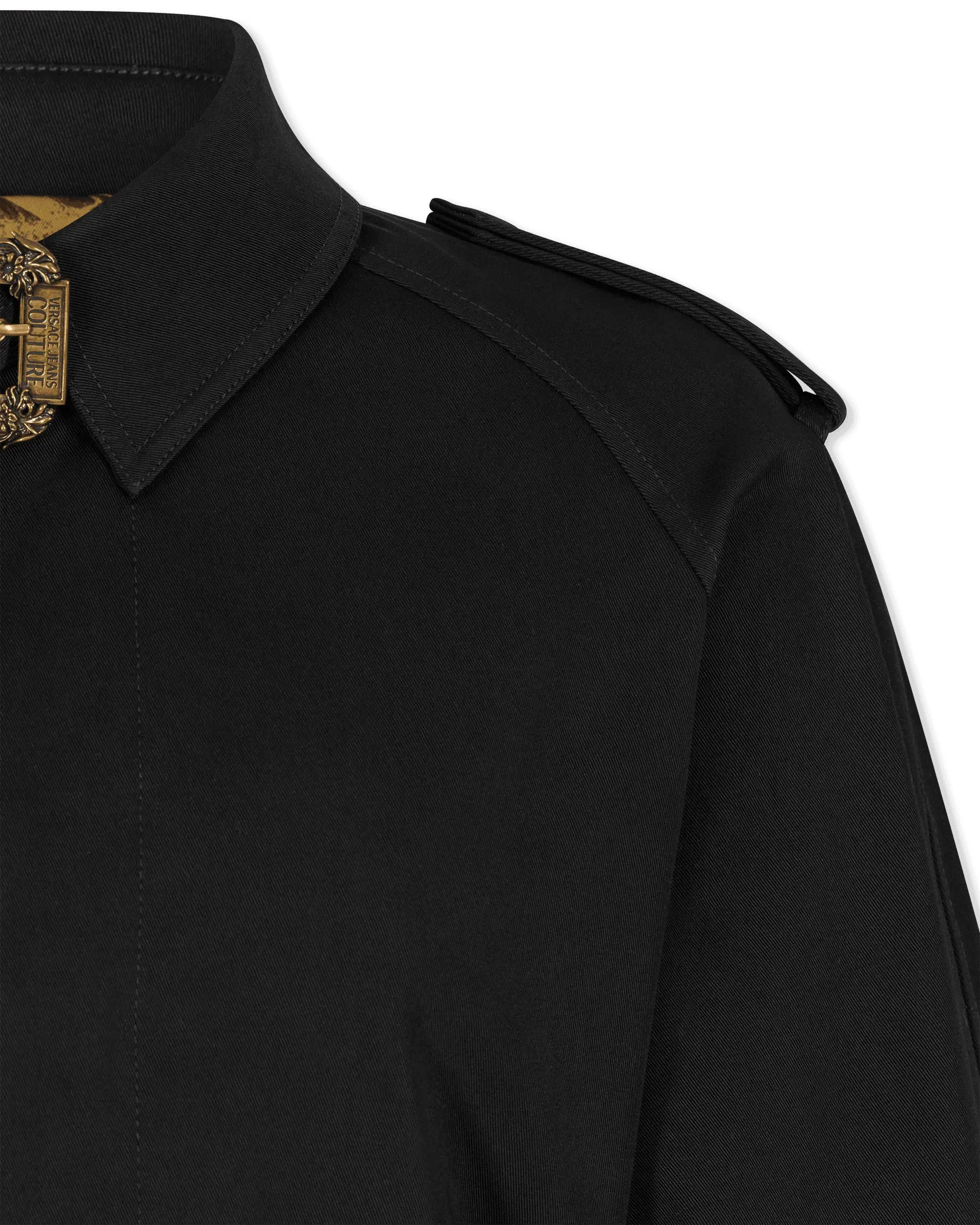 Baroque Buckle Ruffled Trench Coat - DIHSAN