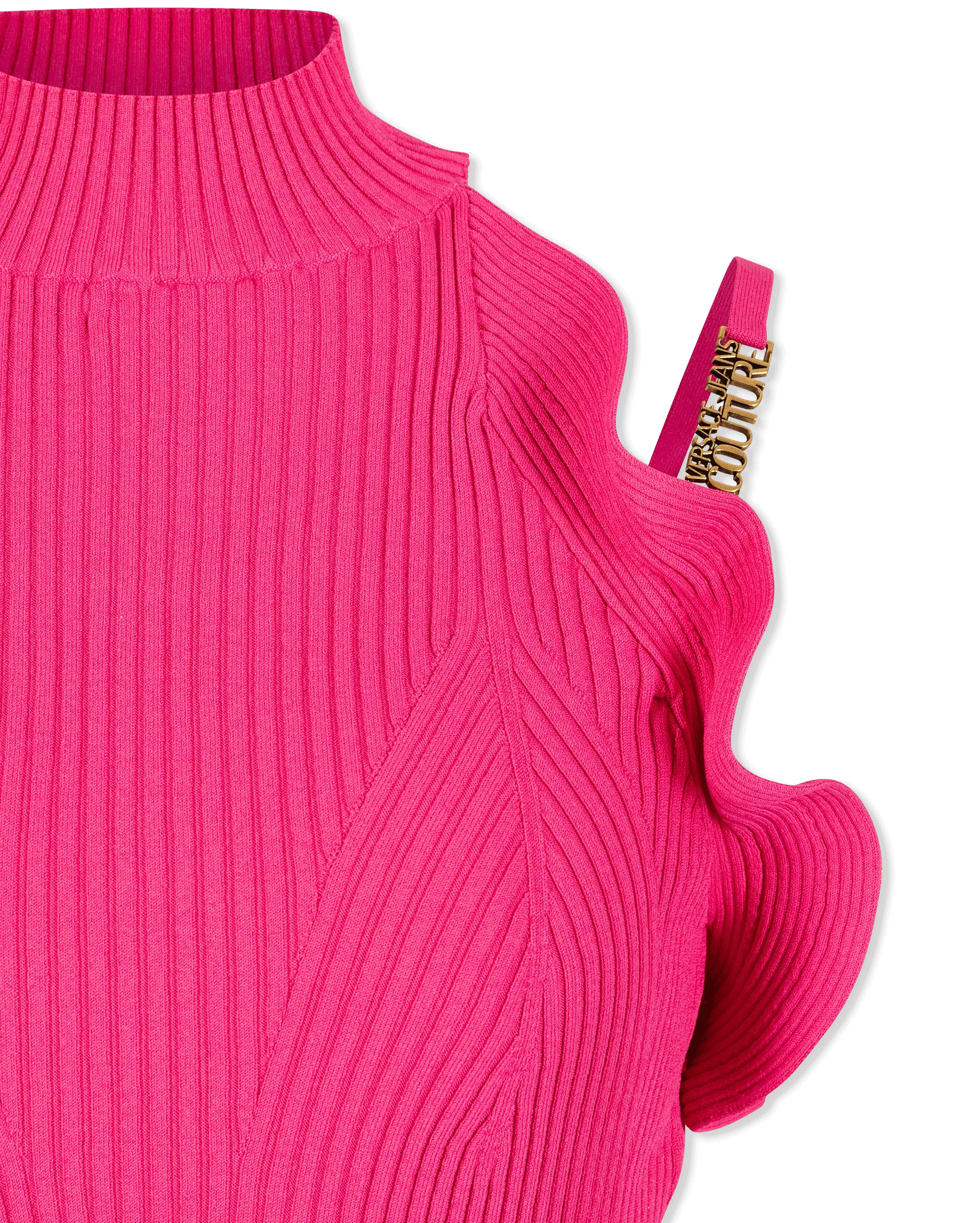 Ruffled Halterneck Knit Tank Top - DIHSAN