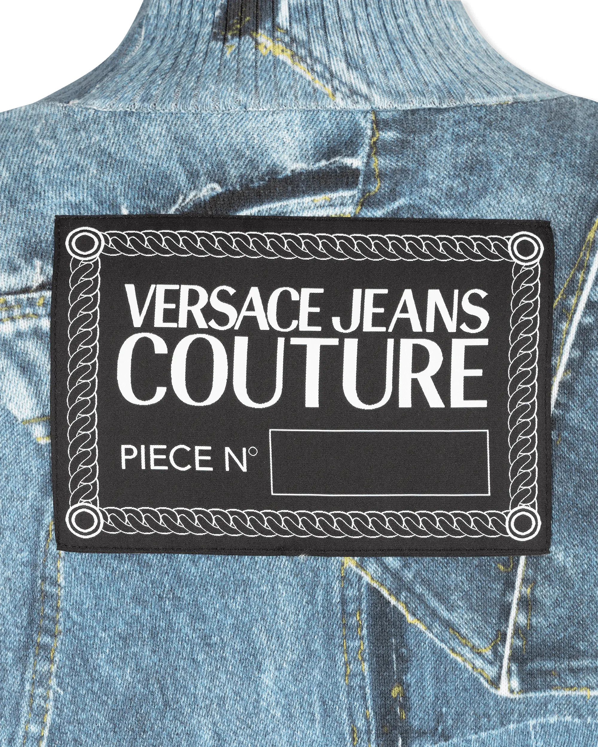 Denim Patchwork Knit Sweater - DIHSAN