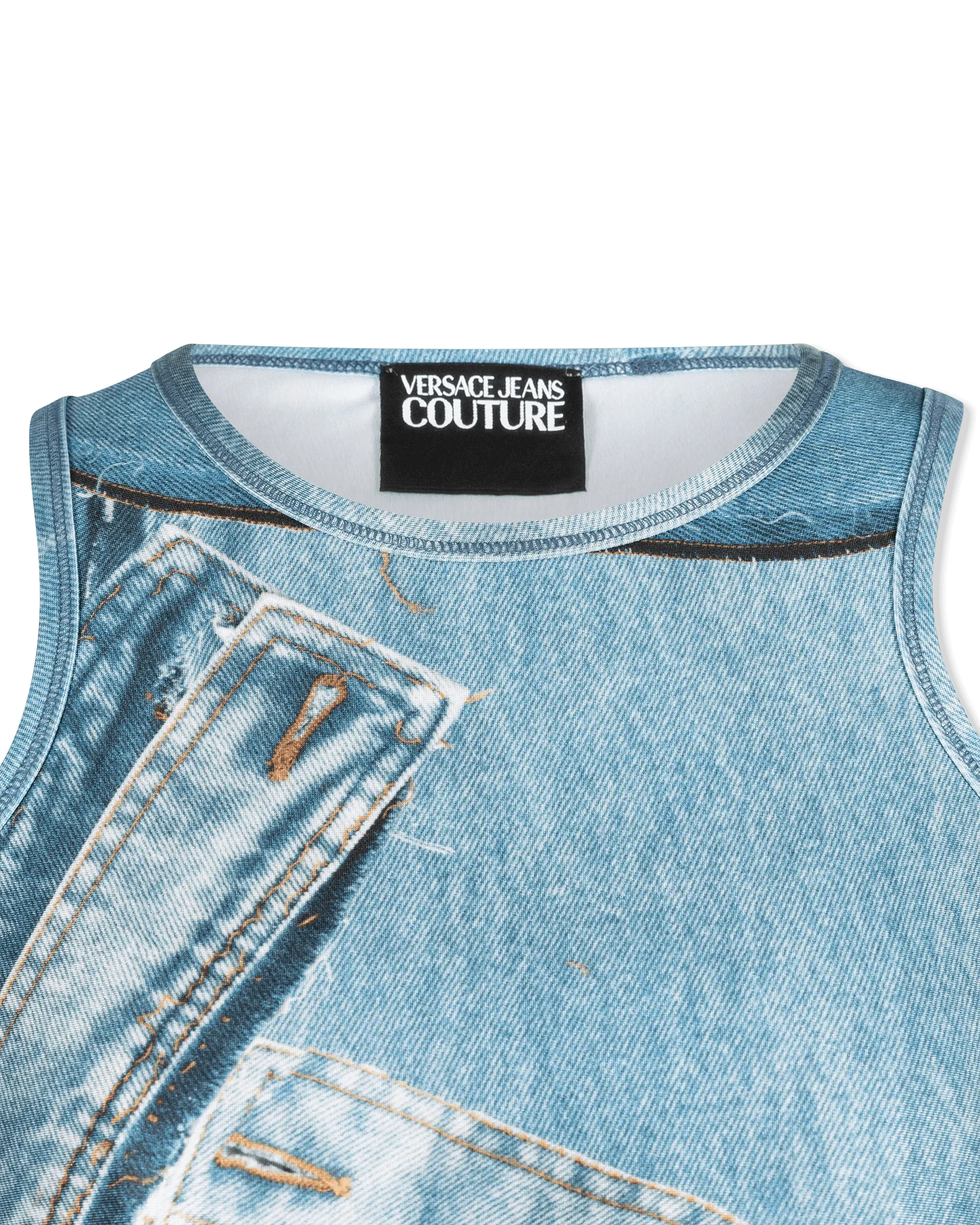 Denim Patchwork Crop Top - DIHSAN