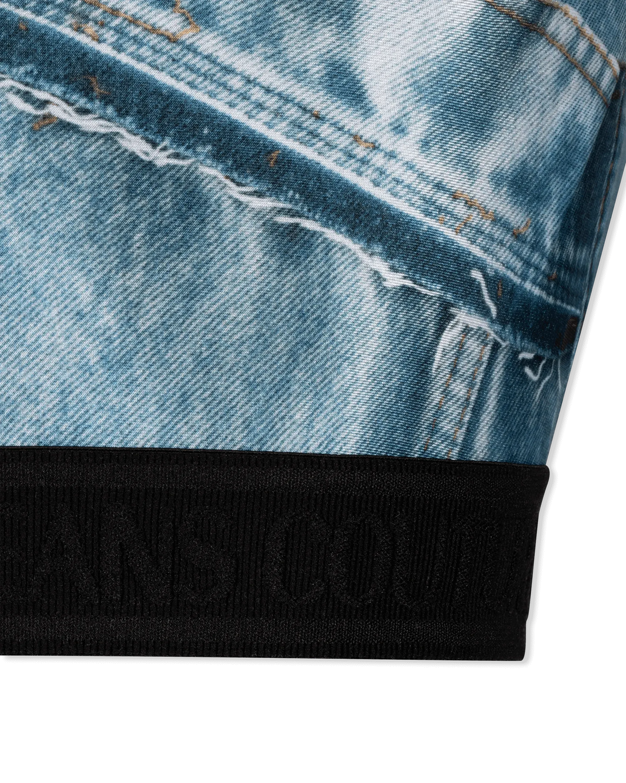 Denim Patchwork Crop Top - DIHSAN