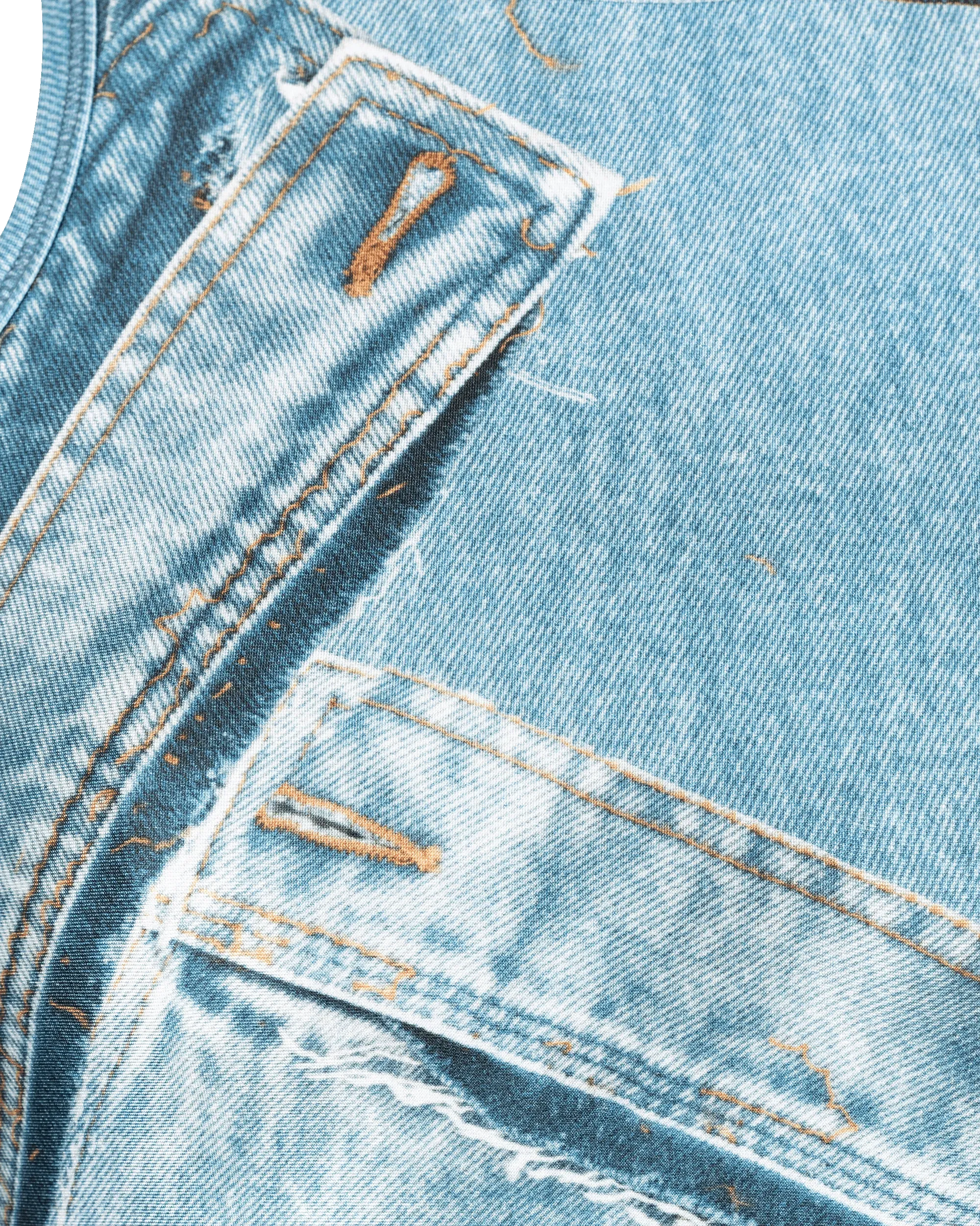 Denim Patchwork Crop Top - DIHSAN