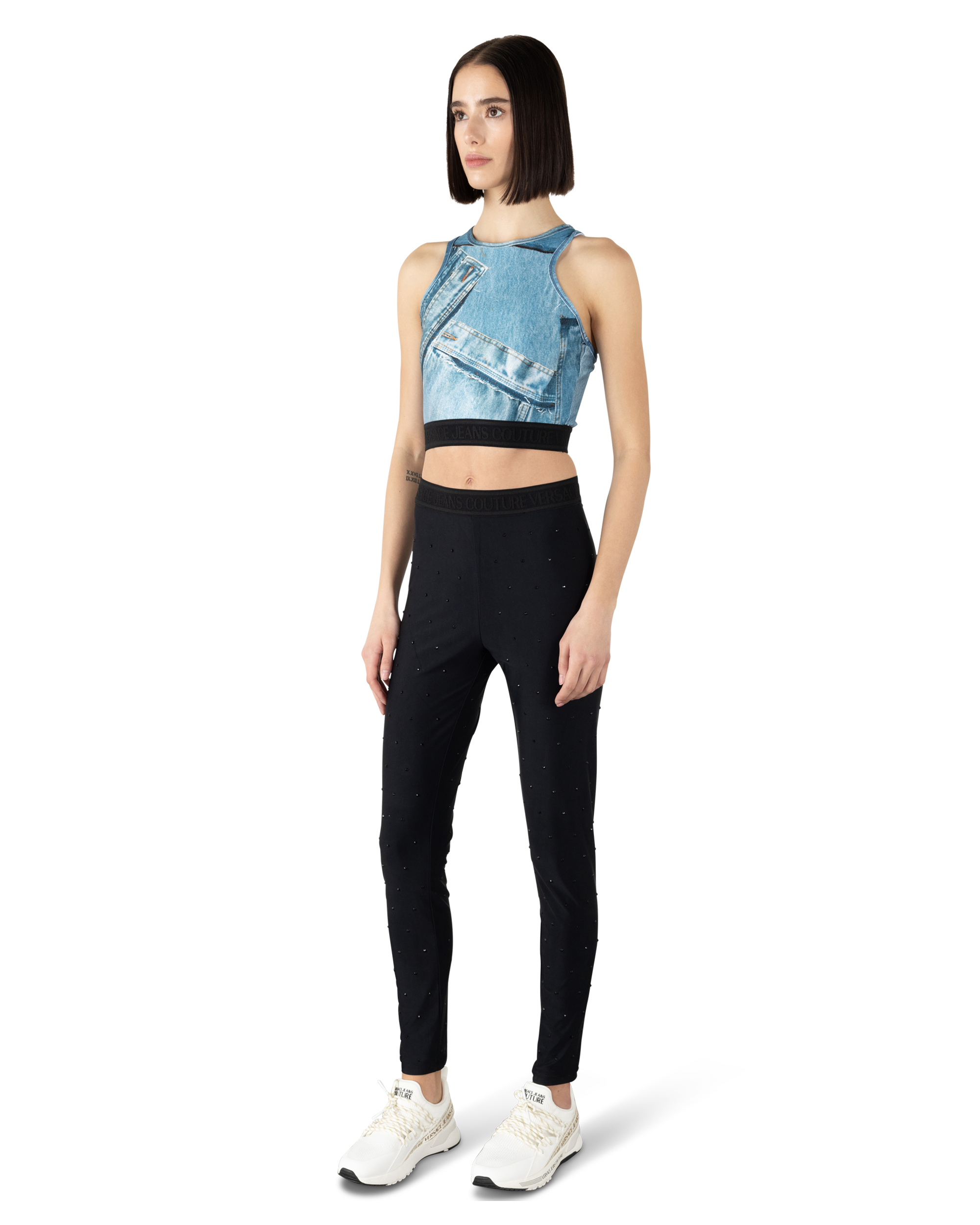 Denim Patchwork Crop Top