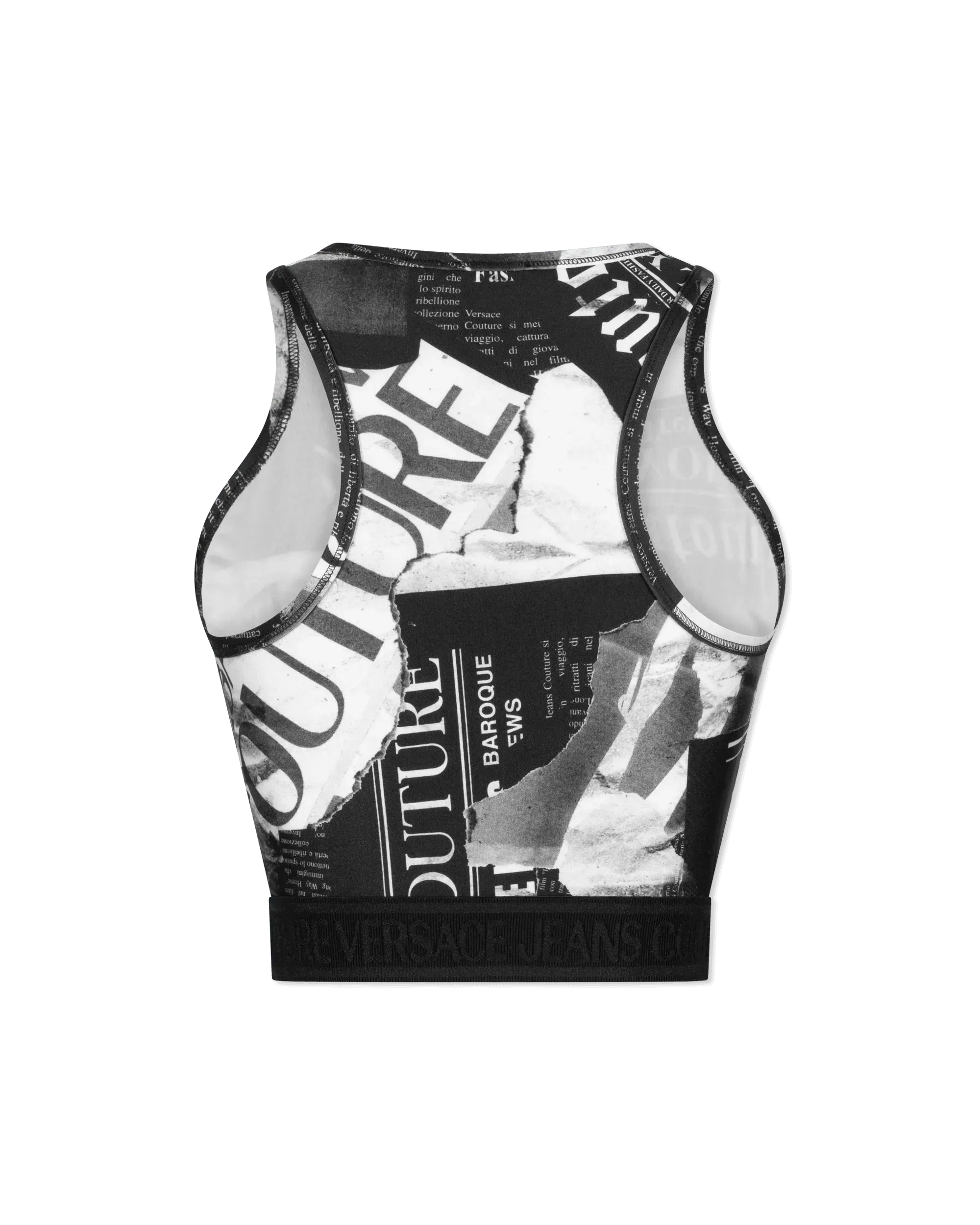 Magazine Print Crop Top - DIHSAN