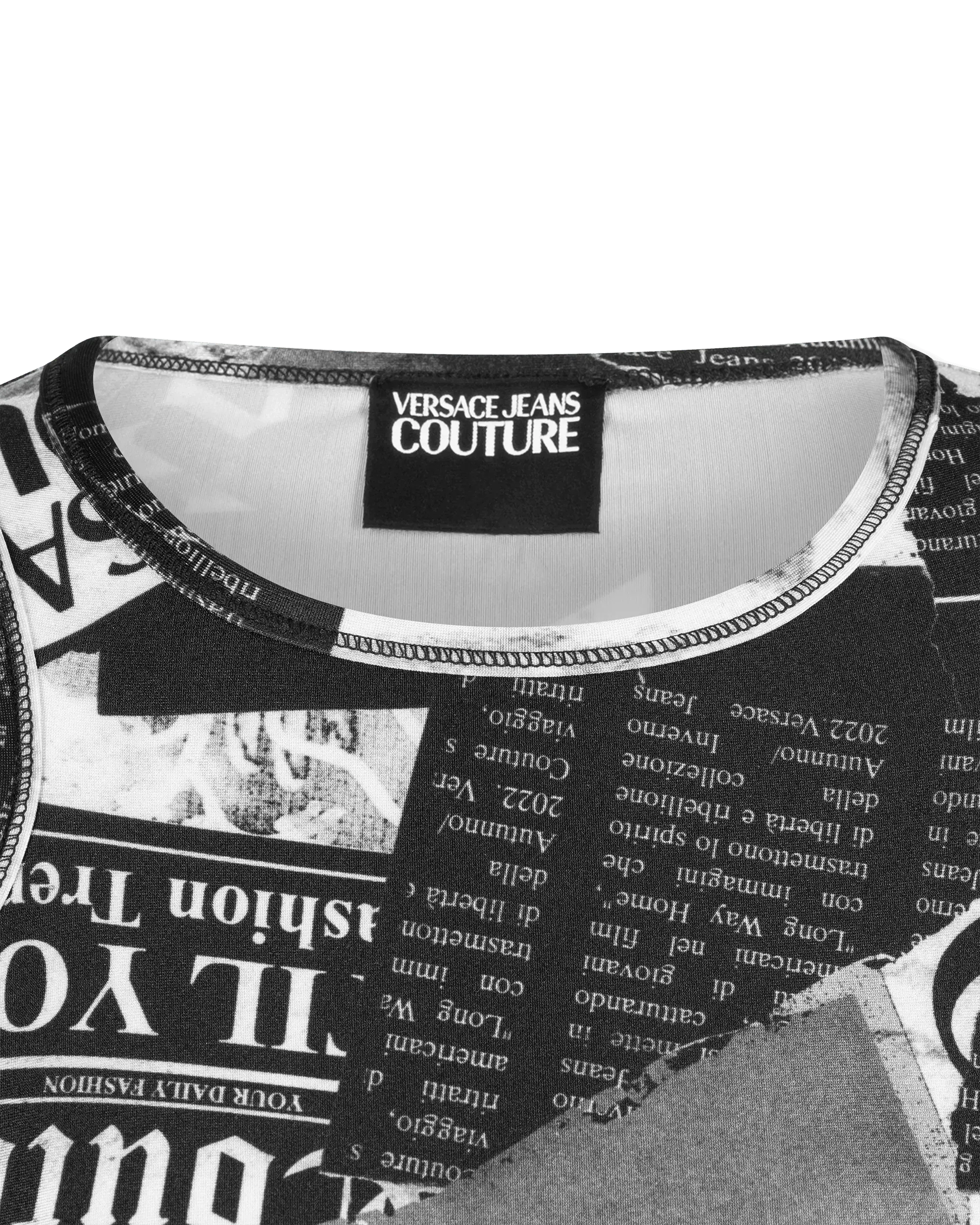 Magazine Print Crop Top - DIHSAN