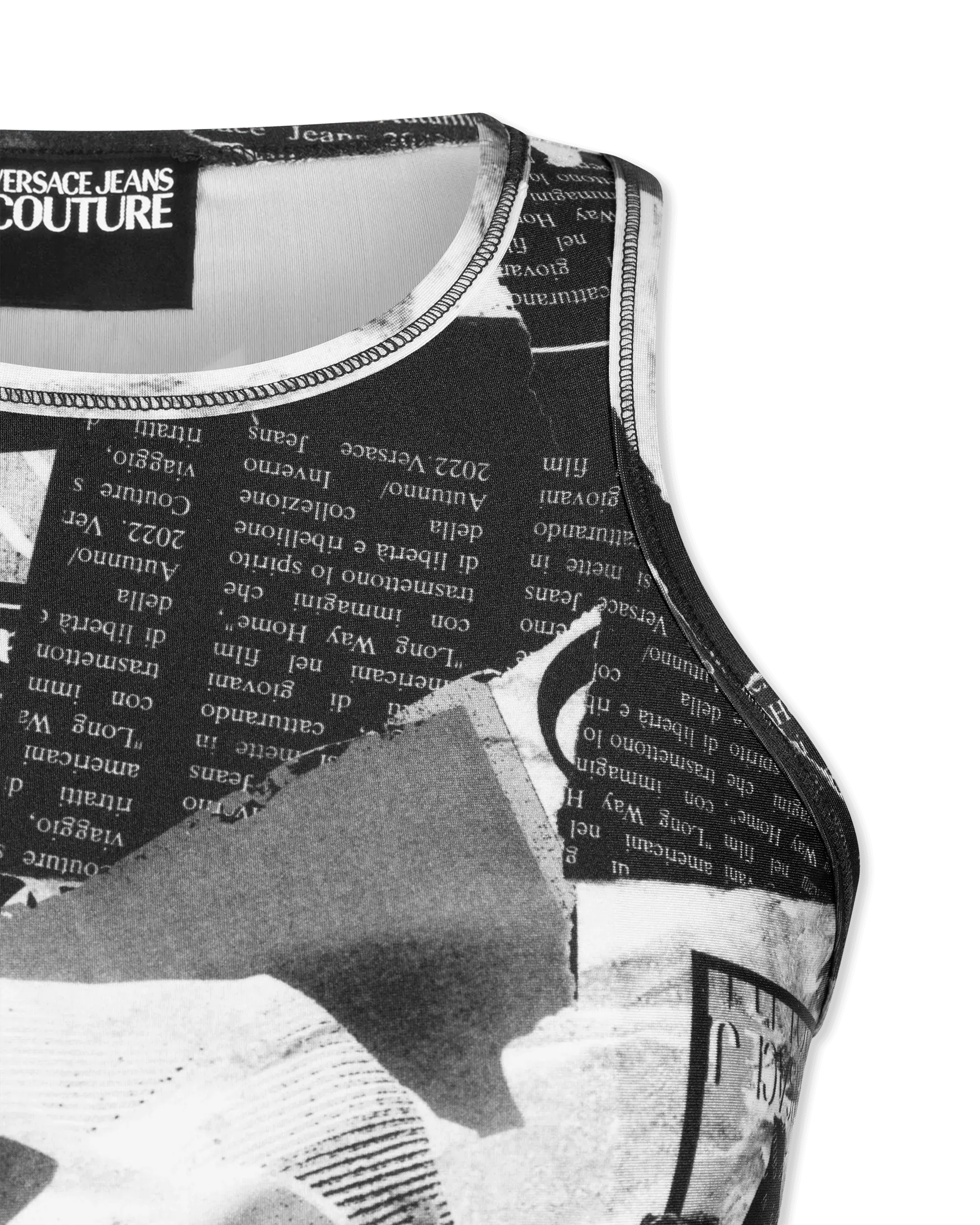 Magazine Print Crop Top - DIHSAN