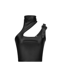 Buckle Embellished Crop Top - DIHSAN