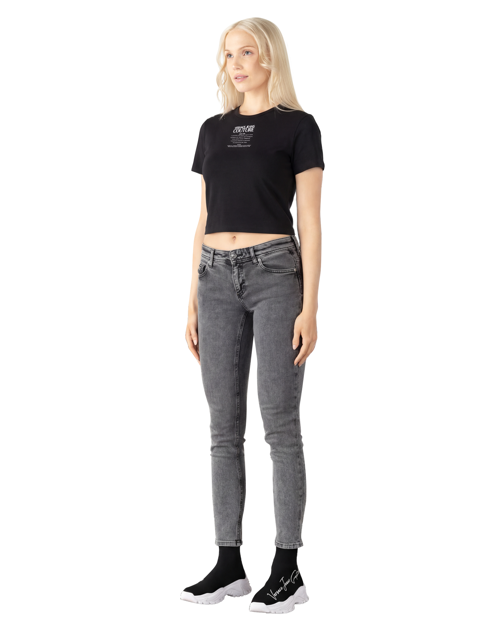 Logo Print Cropped T-Shirt