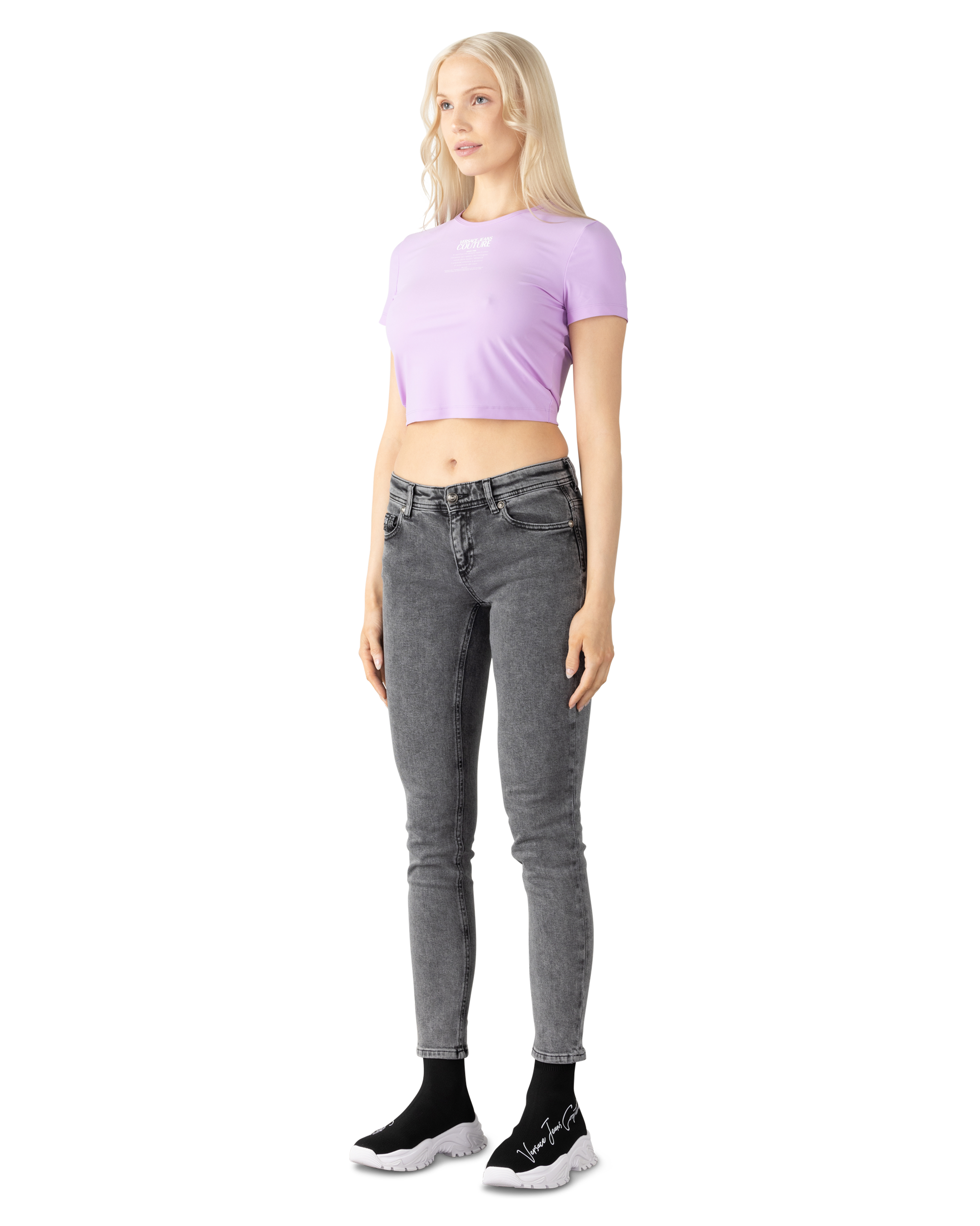 Logo Print Cropped T-Shirt