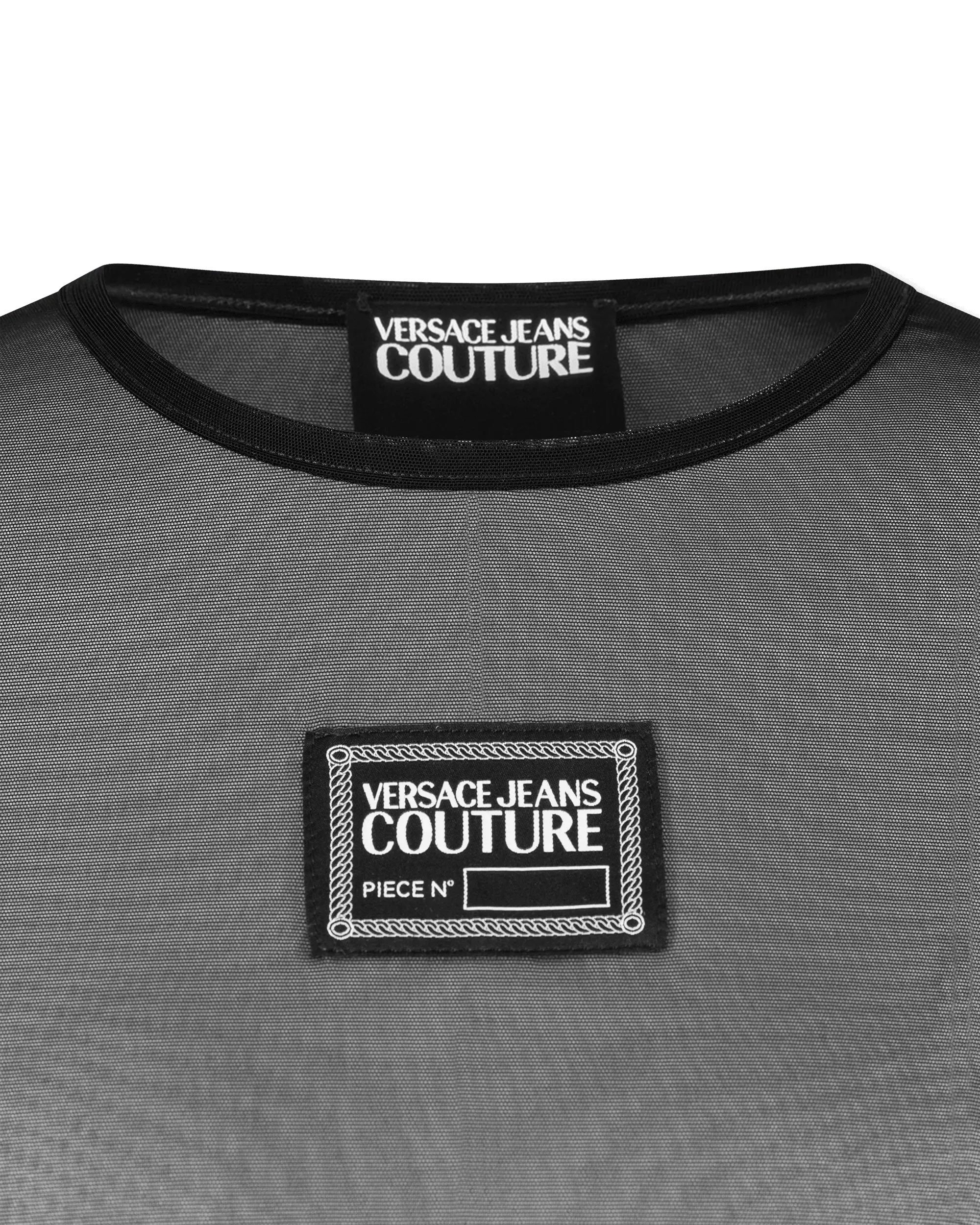 Logo Patch Mesh Cropped T-Shirt - DIHSAN