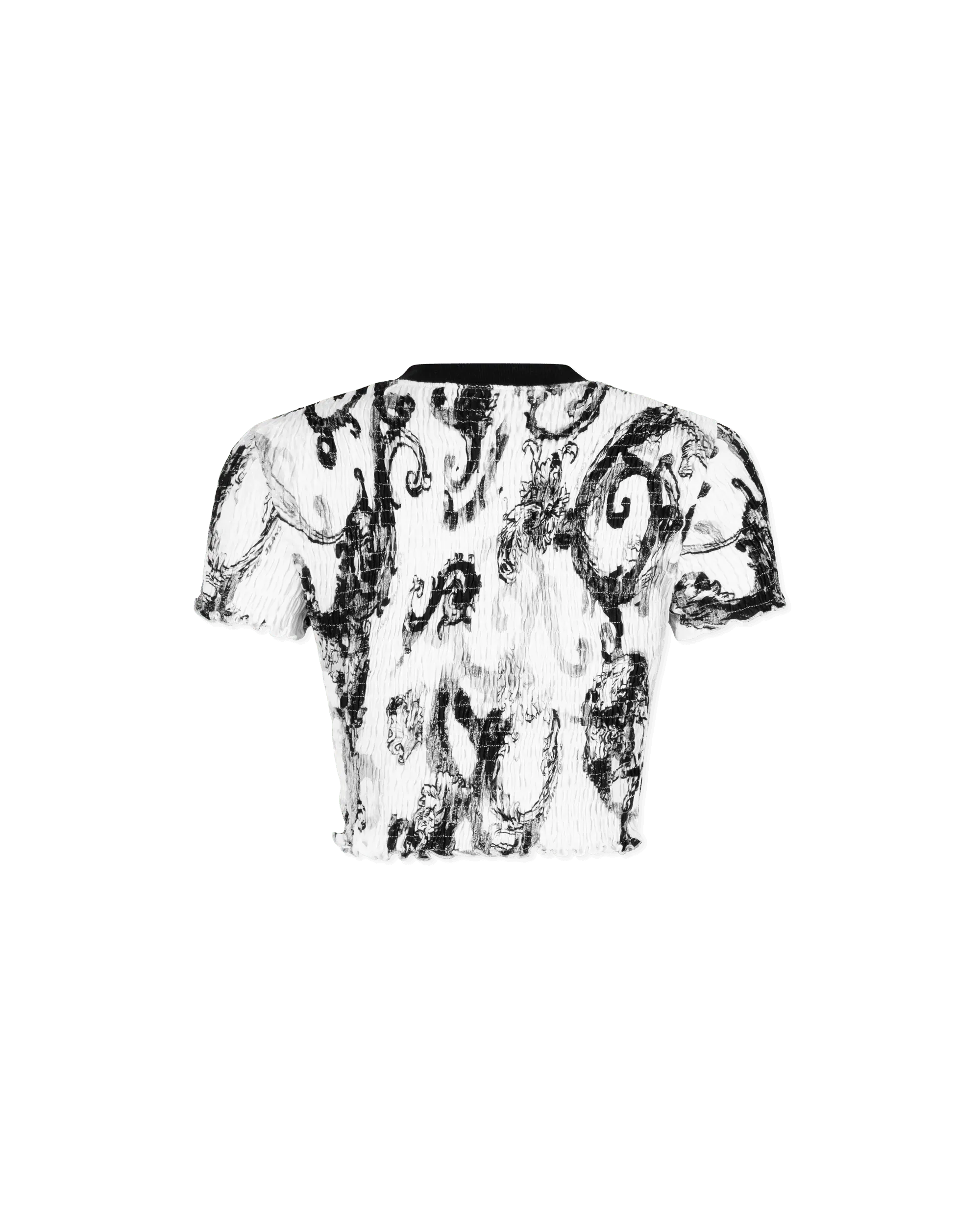 Ruched Watercolor Couture Crop Top - DIHSAN