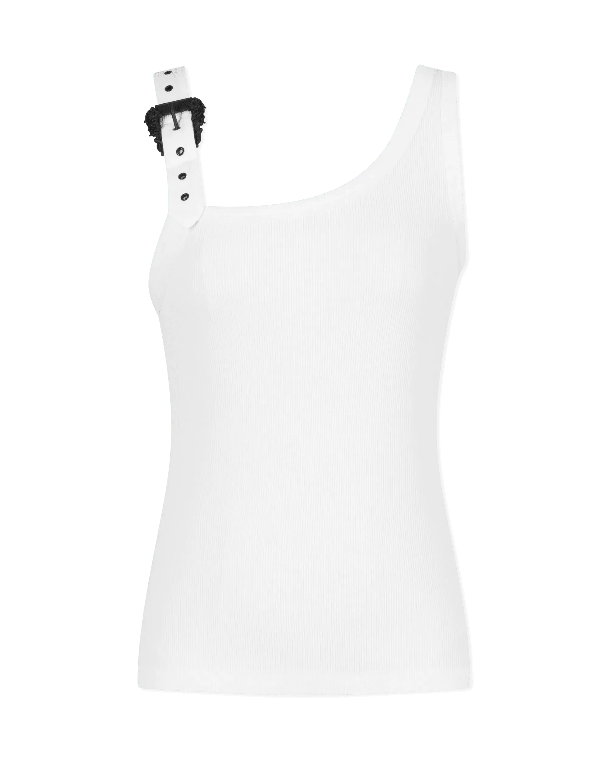 Baroque Buckle Ribbed Tank Top - DIHSAN
