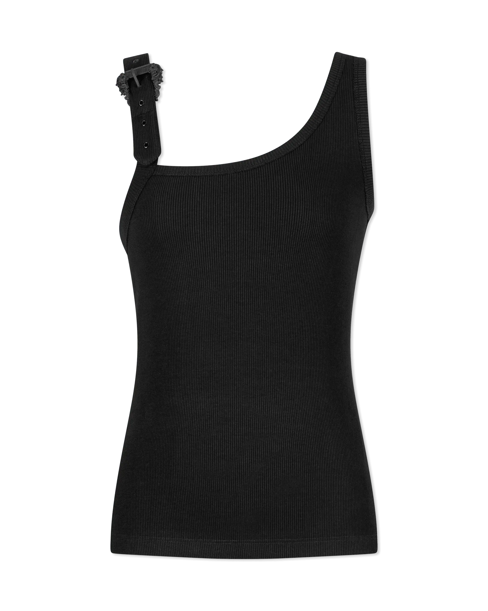 Baroque Buckle Ribbed Tank Top - DIHSAN