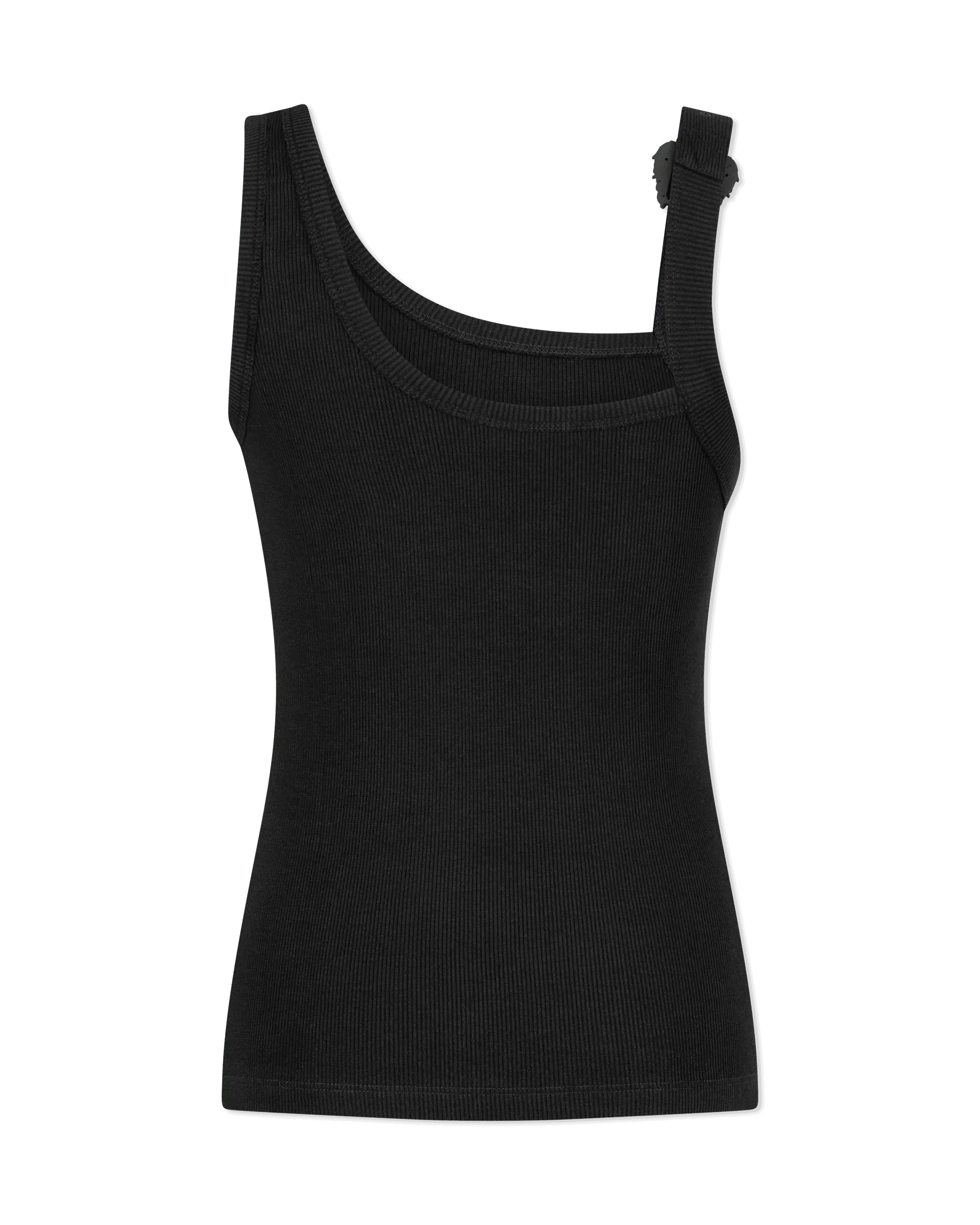 Baroque Buckle Ribbed Tank Top - DIHSAN