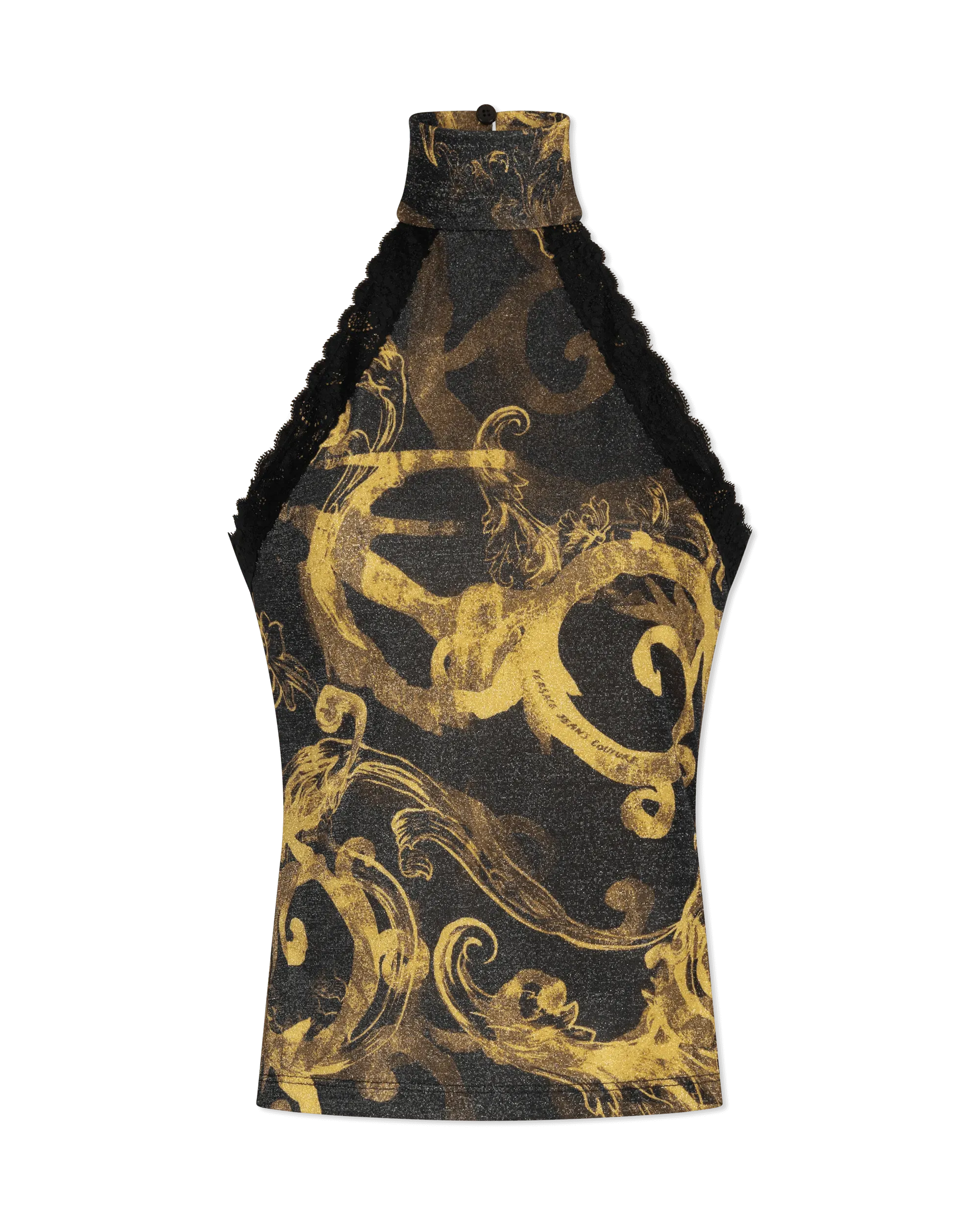Watercolor Baroque Couture Halterneck Top - DIHSAN