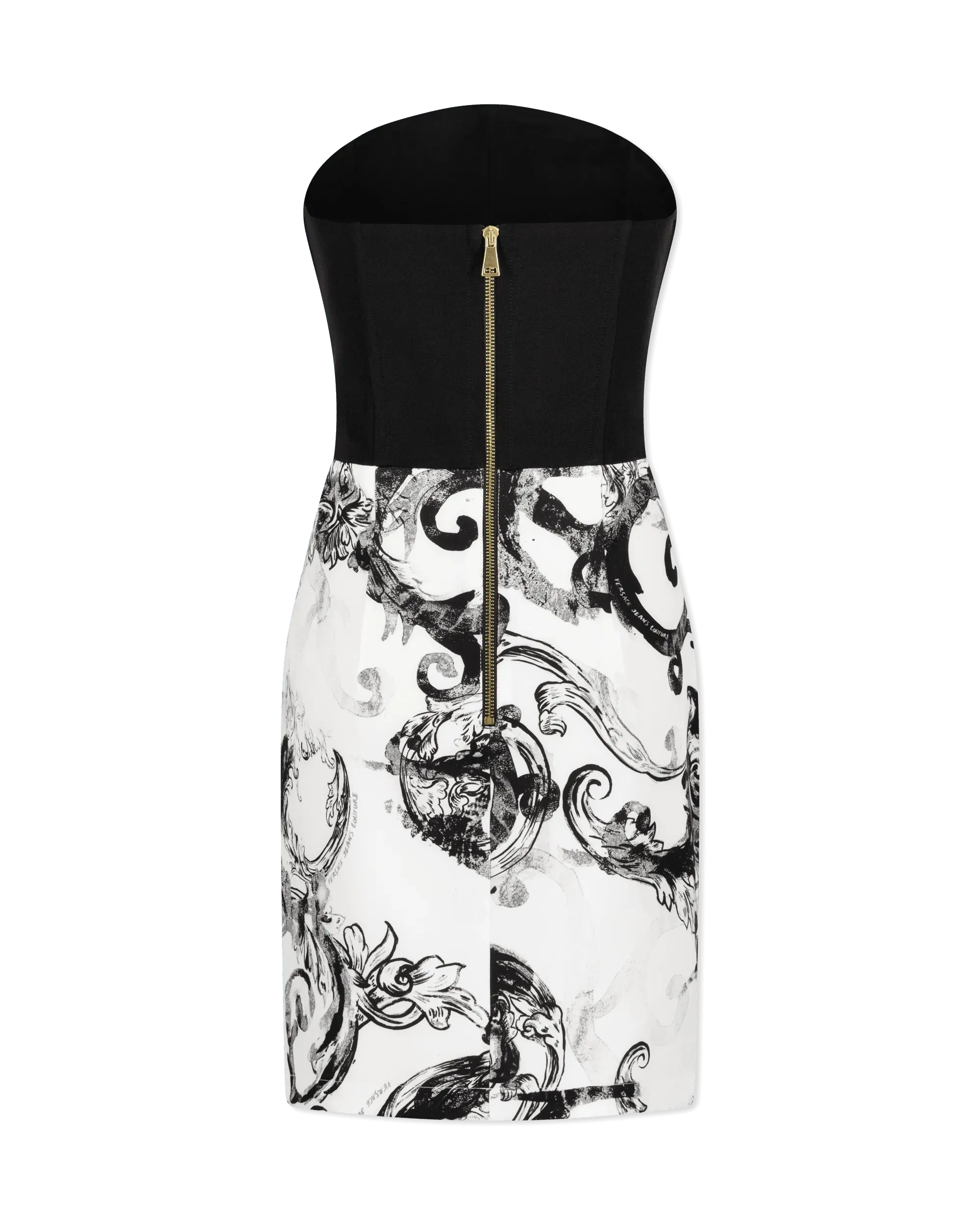 Watercolor Baroque Printed Mini Dress - DIHSAN