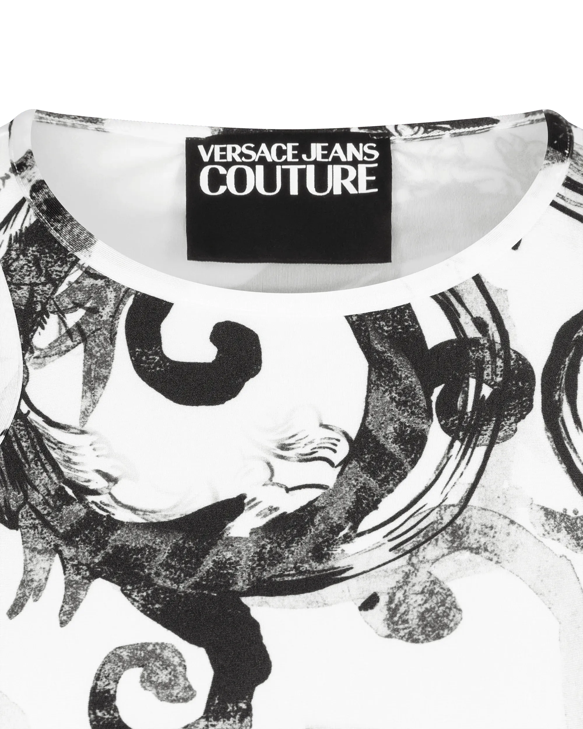 Watercolor Baroque Printed Double Strap Mini Dress - DIHSAN