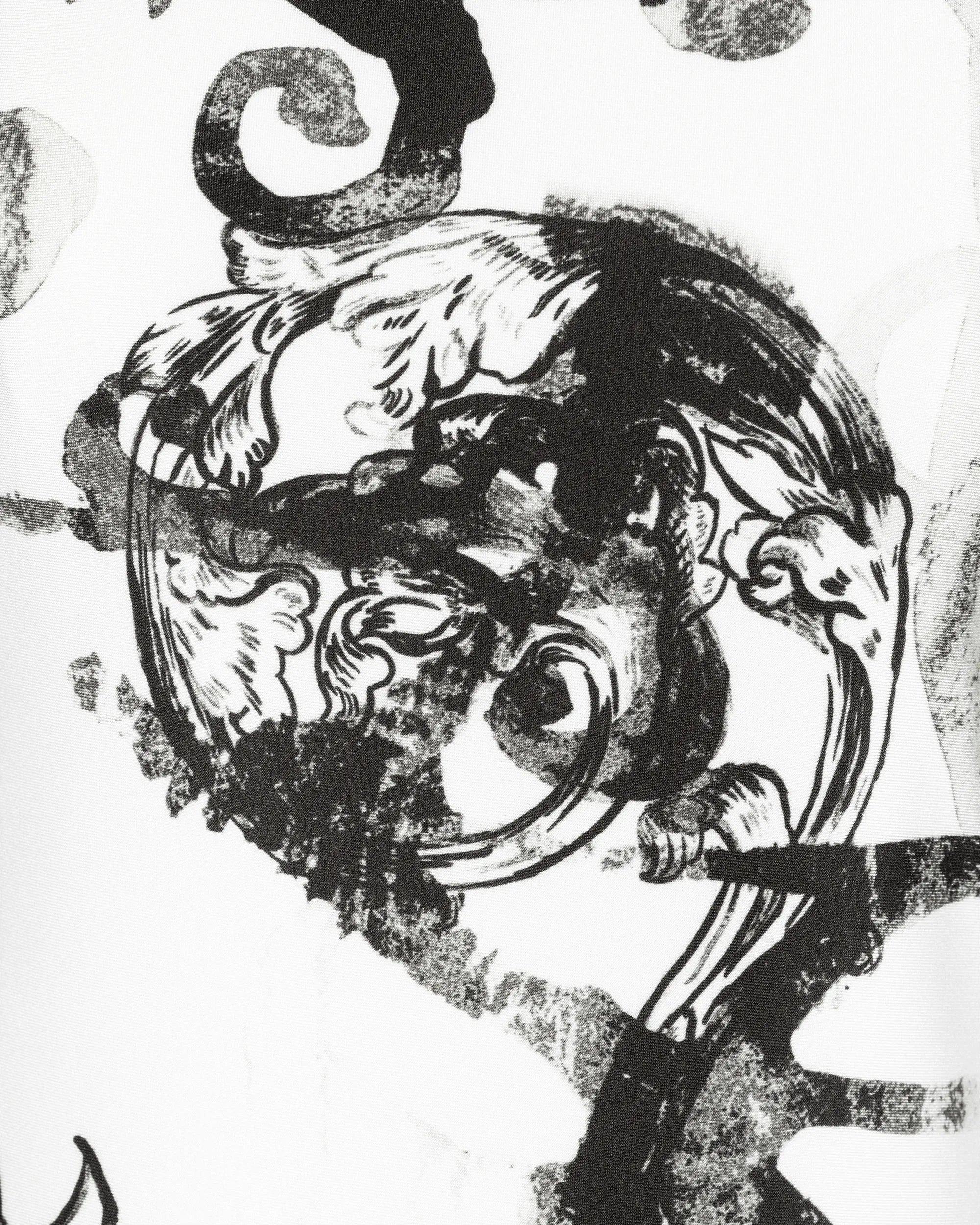 Watercolor Baroque Printed Double Strap Mini Dress - DIHSAN