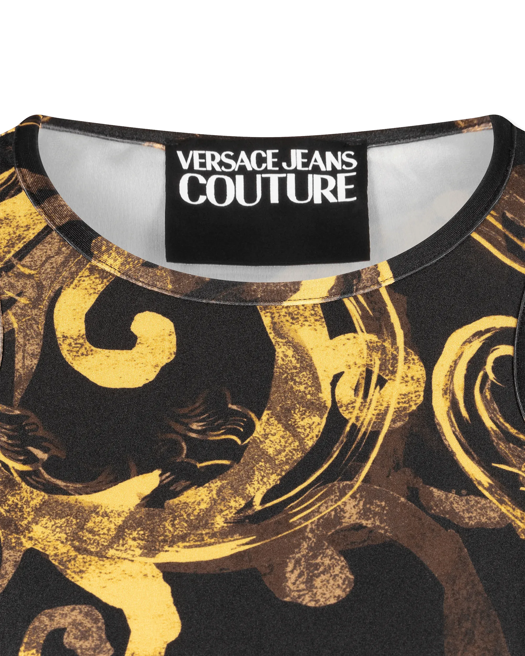 Watercolor Baroque Printed Double Strap Mini Dress - DIHSAN