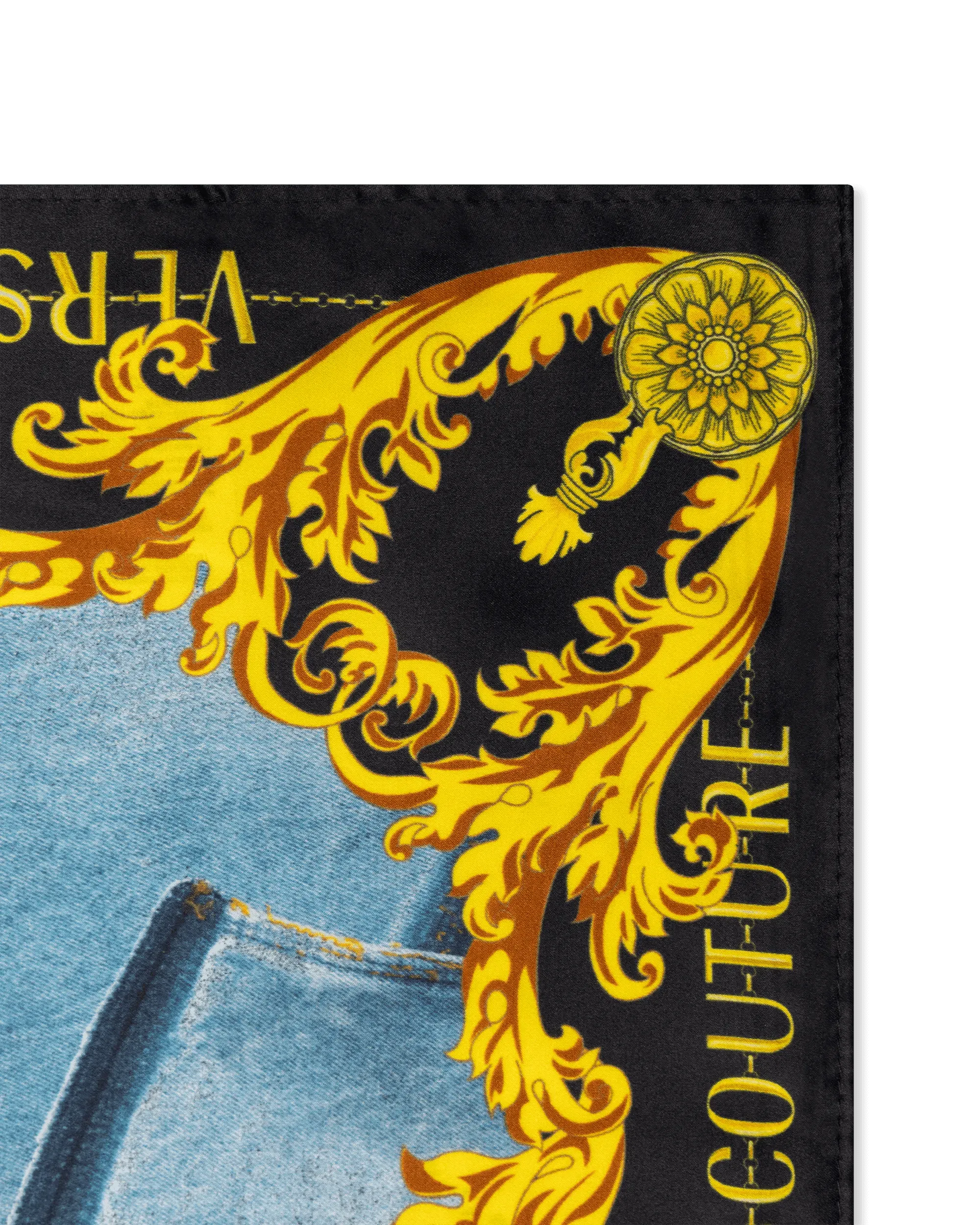 Denim Patchwork Silk Foulard - DIHSAN