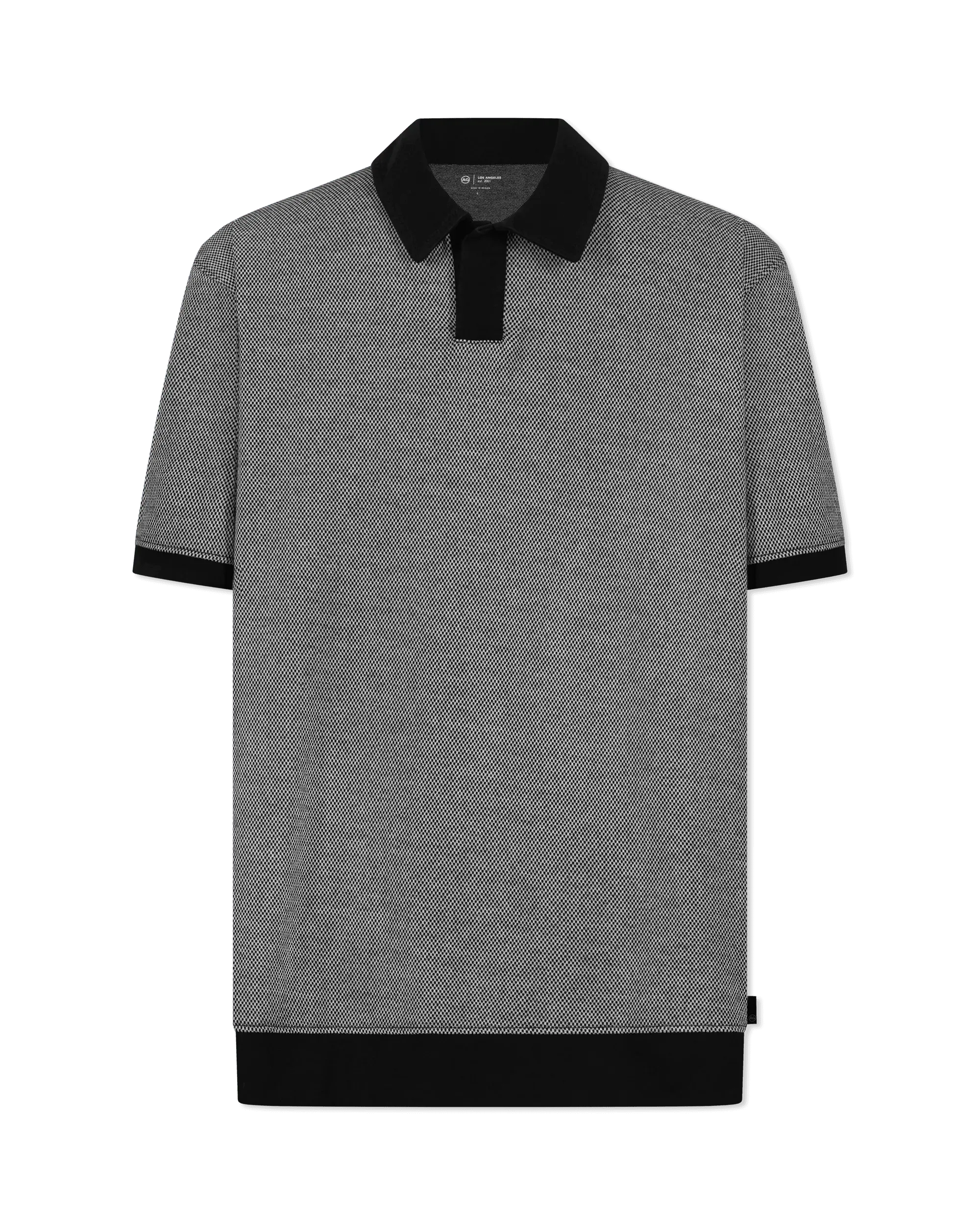 Bryce Johnny Collar Mini Check Polo Shirt - DIHSAN