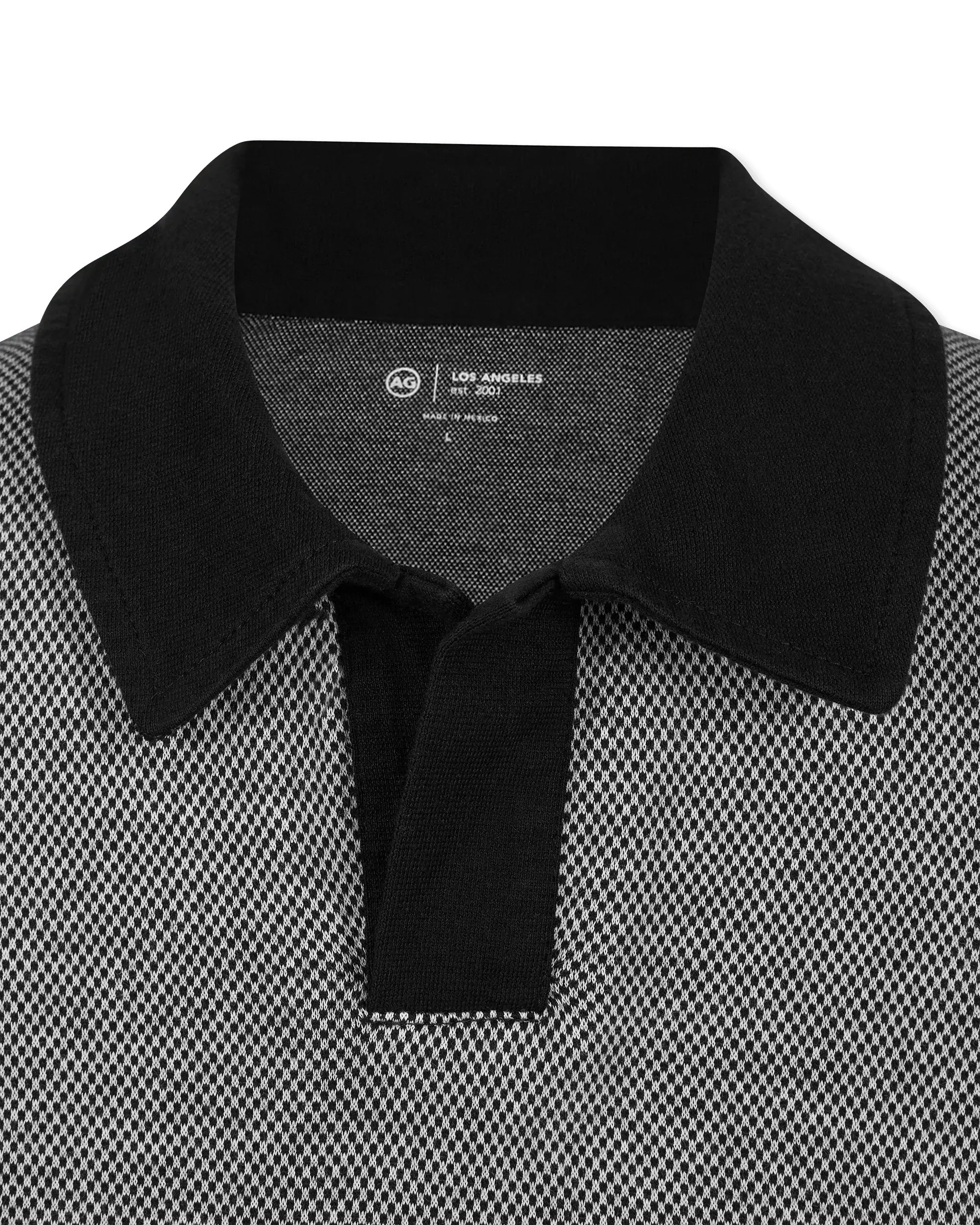 Bryce Johnny Collar Mini Check Polo Shirt - DIHSAN