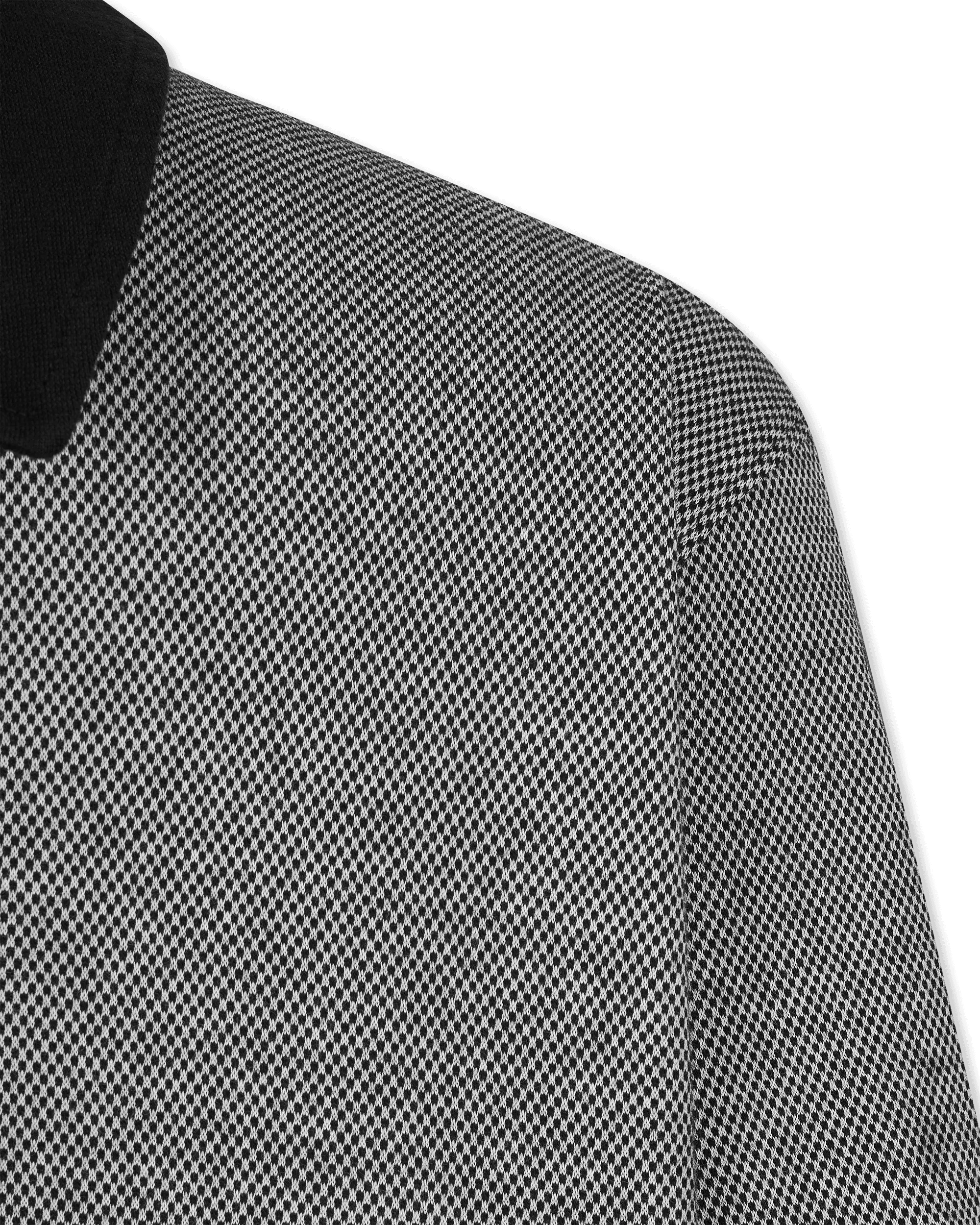 Bryce Johnny Collar Mini Check Polo Shirt - DIHSAN