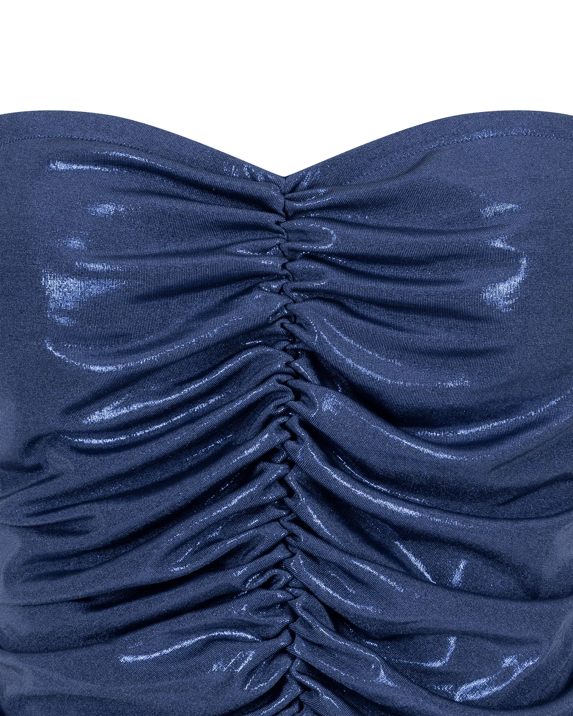 Strapless Shirred Front to Knee Dress - DIHSAN