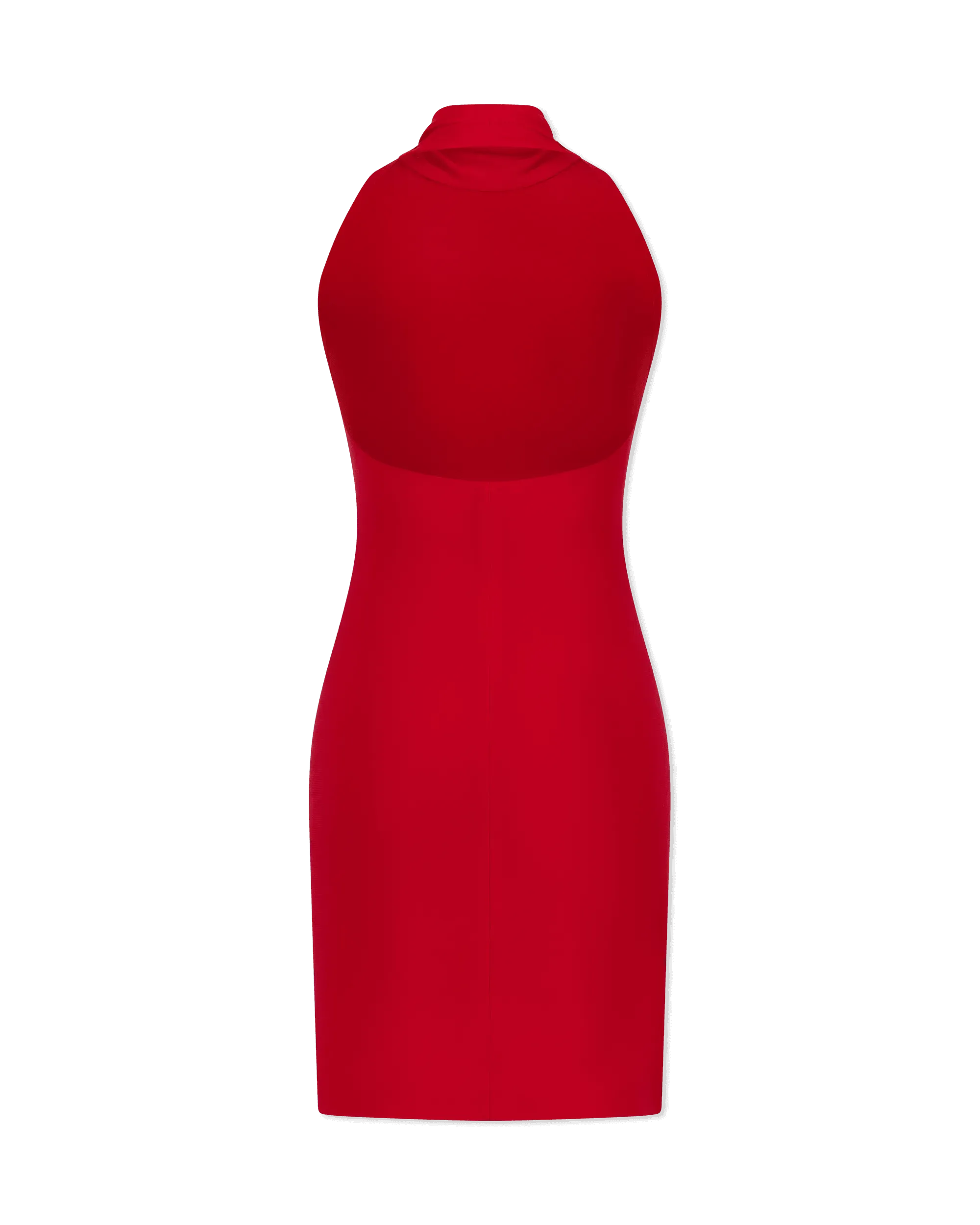 Halter Turtleneck Side Slit Minidress - DIHSAN