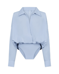 Super Oversized Boyfriend Shirt Bodysuit - DIHSAN