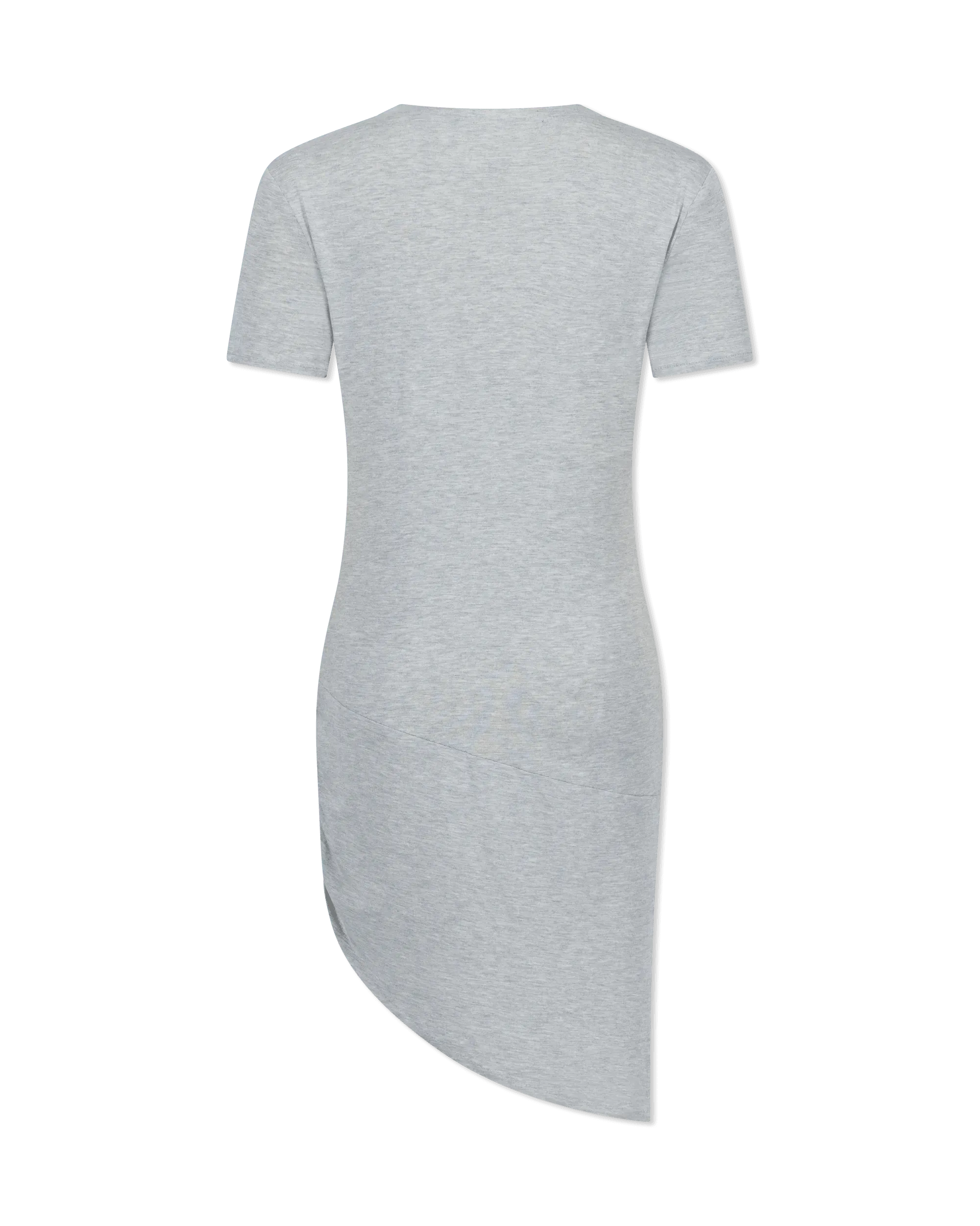 Short Sleeve Crewneck Side Drape Micro Dress - DIHSAN
