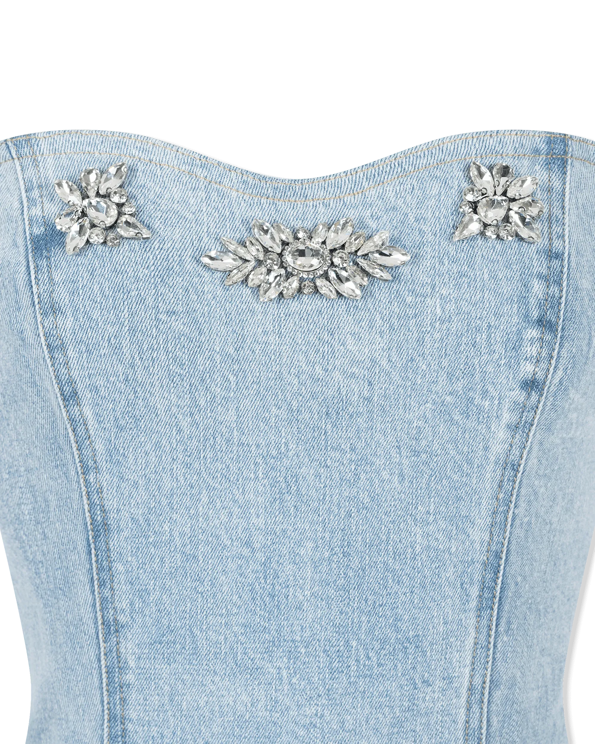 Generation Love Idara Crystal Denim Dress - DIHSAN