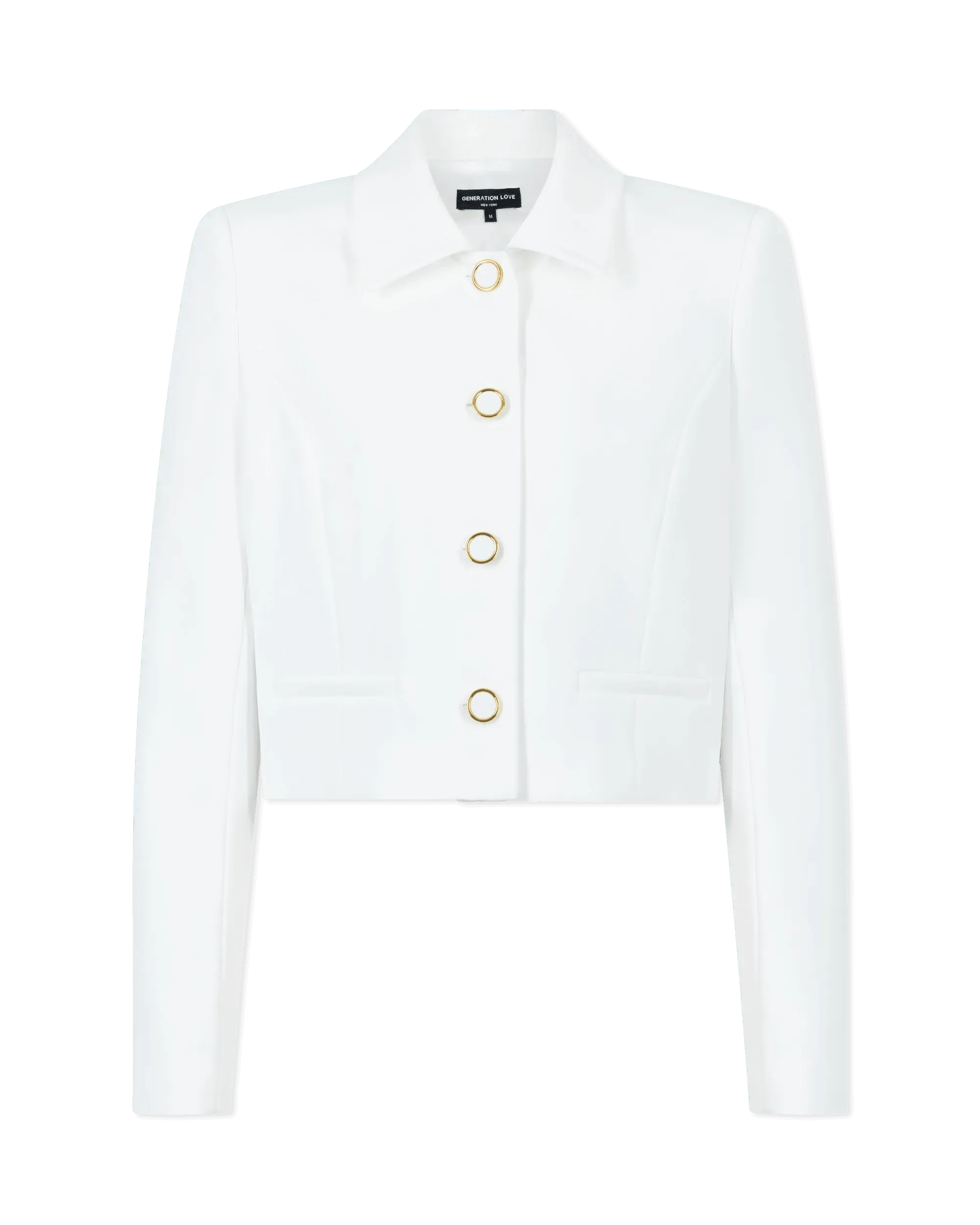 White Polyester Blend Generation Love Oliver Crepe Blazer by Generation Love | DIHSAN
