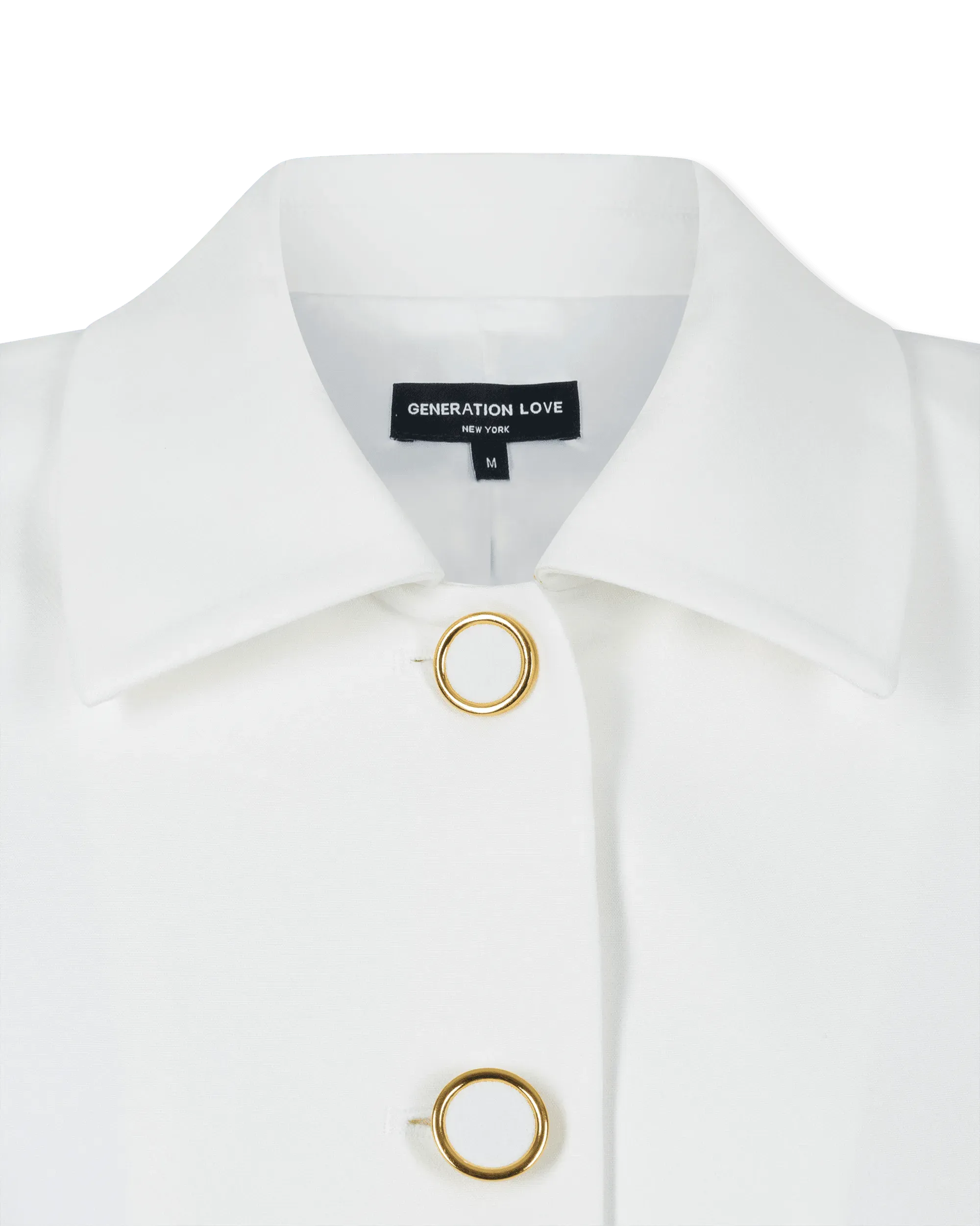 White Polyester Blend Generation Love Oliver Crepe Blazer by Generation Love | DIHSAN
