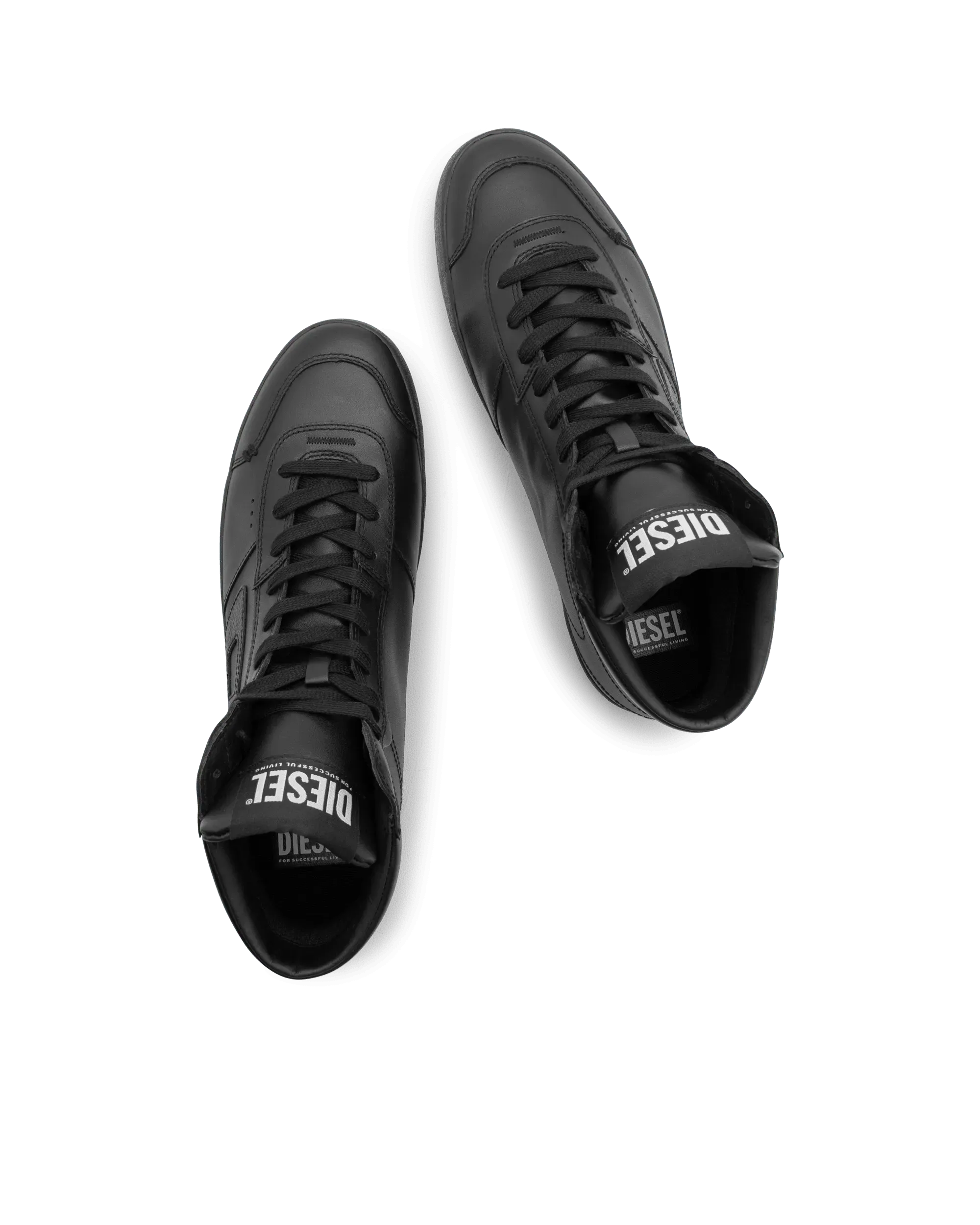 S-Leroji Mid Leather High-Top Sneakers - DIHSAN