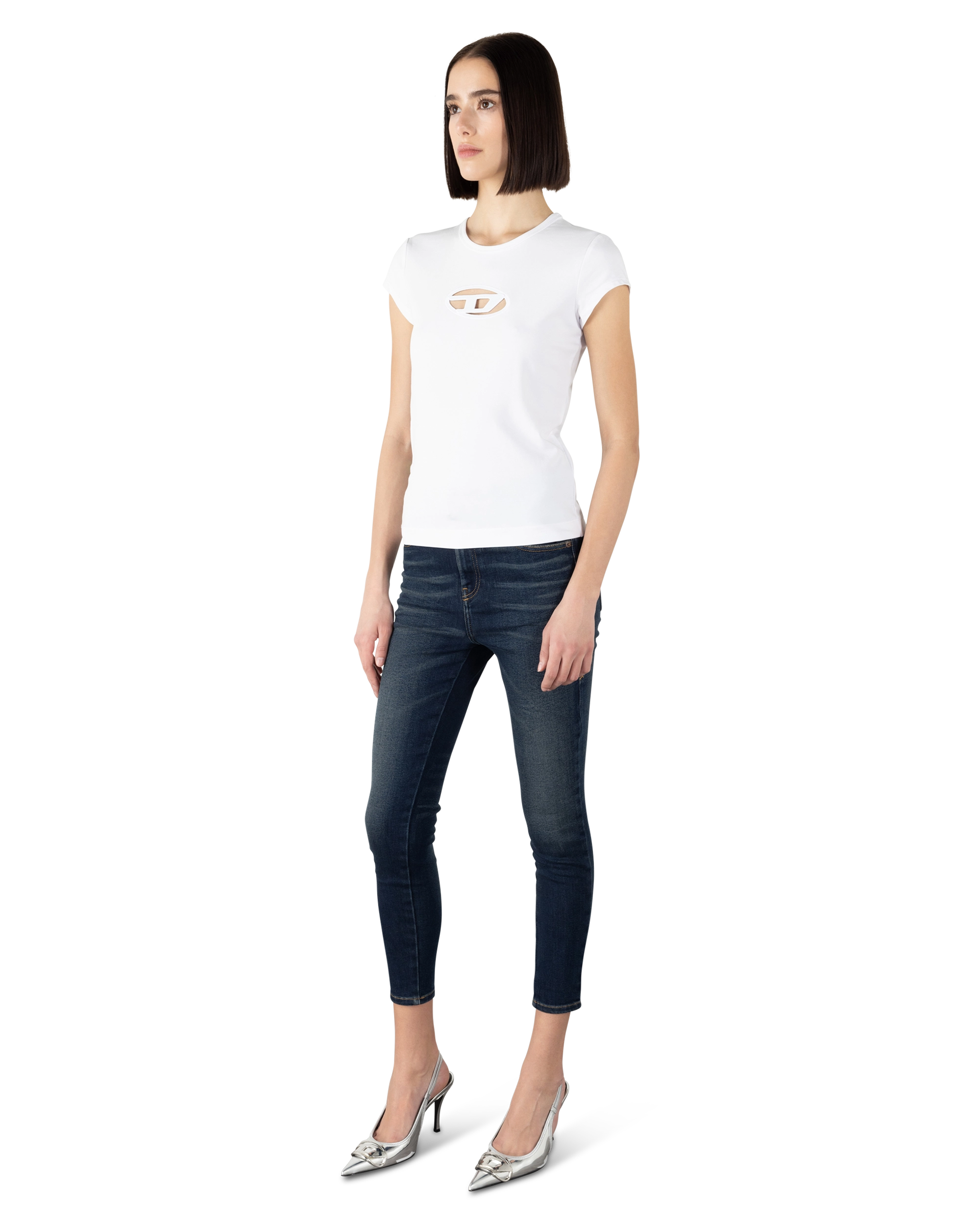 White Polyester T-Angie T-Shirt by Diesel | DIHSAN