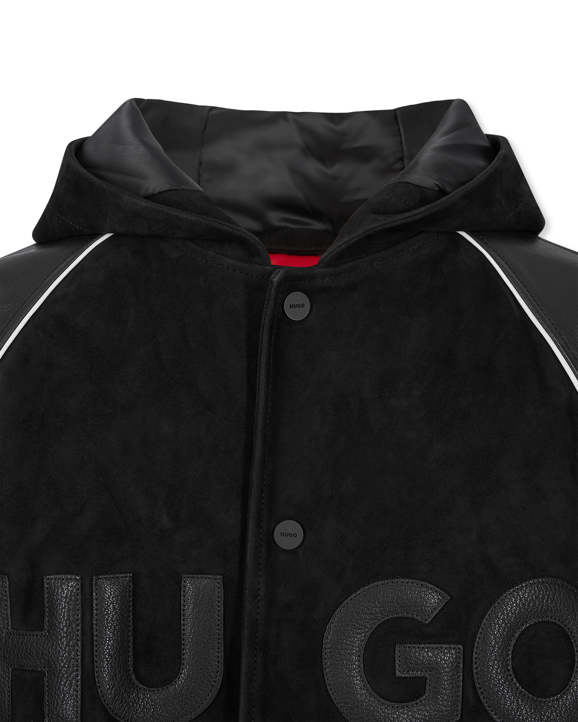 Loder Leather Hooded Varsity Jacket