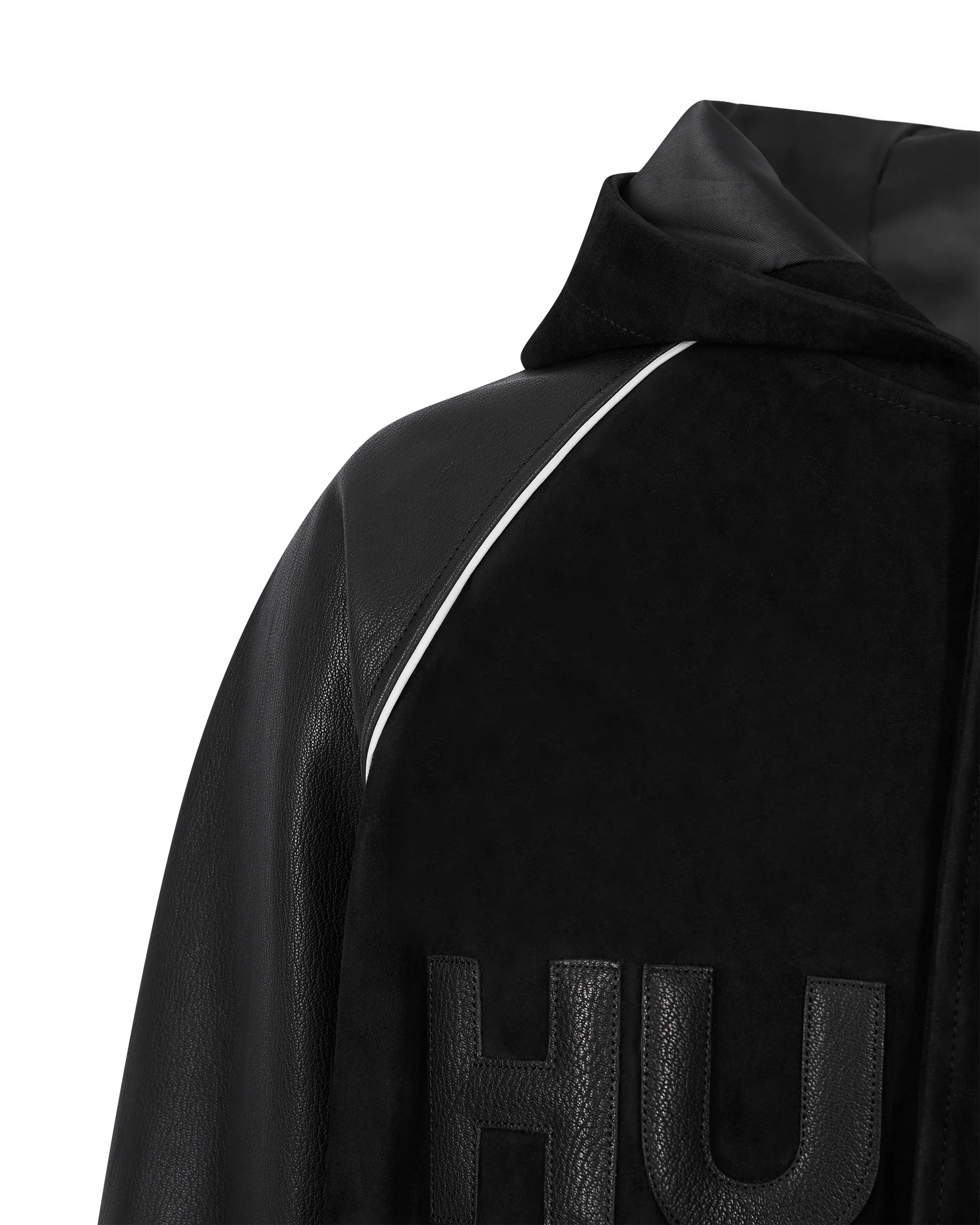 Loder Varsity Hooded Leather Jacket - DIHSAN