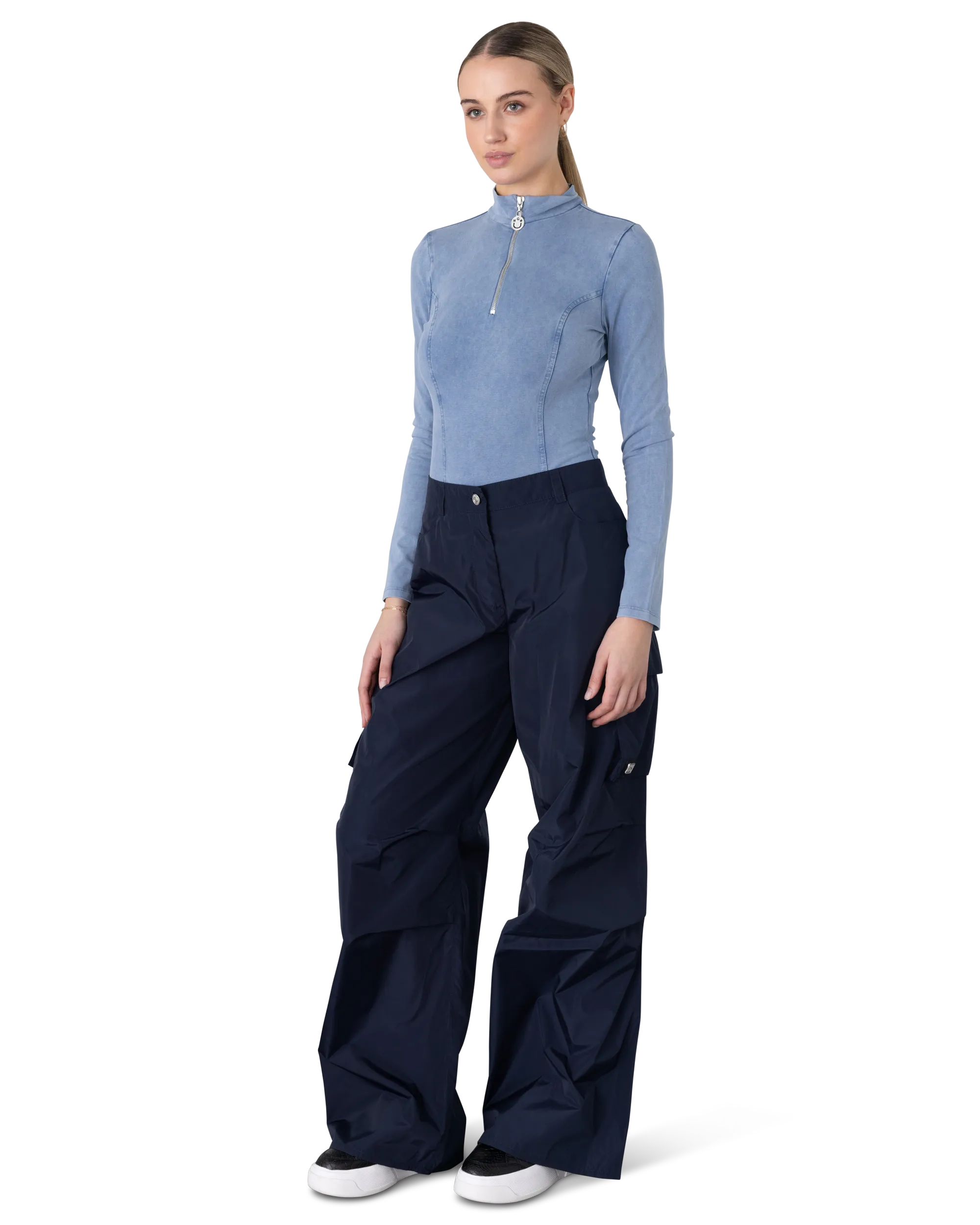 Nalinia Half Zip Turtleneck Top