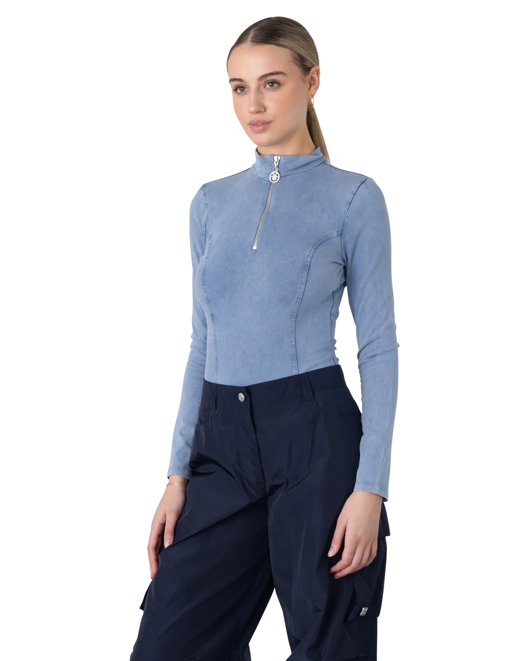 Nalinia Half Zip Turtleneck Top