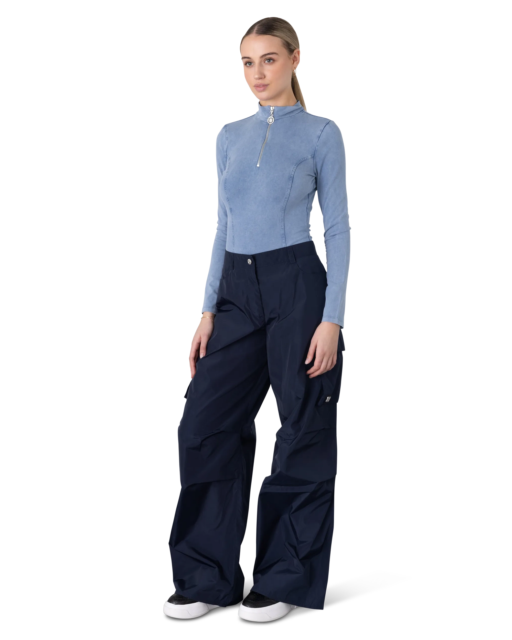 Nalinia Half Zip Turtleneck Top