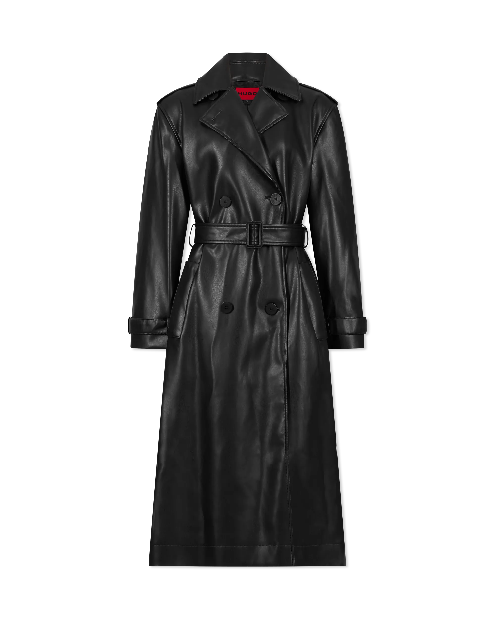 Malitta-1 Faux Leather Trench Coat - DIHSAN