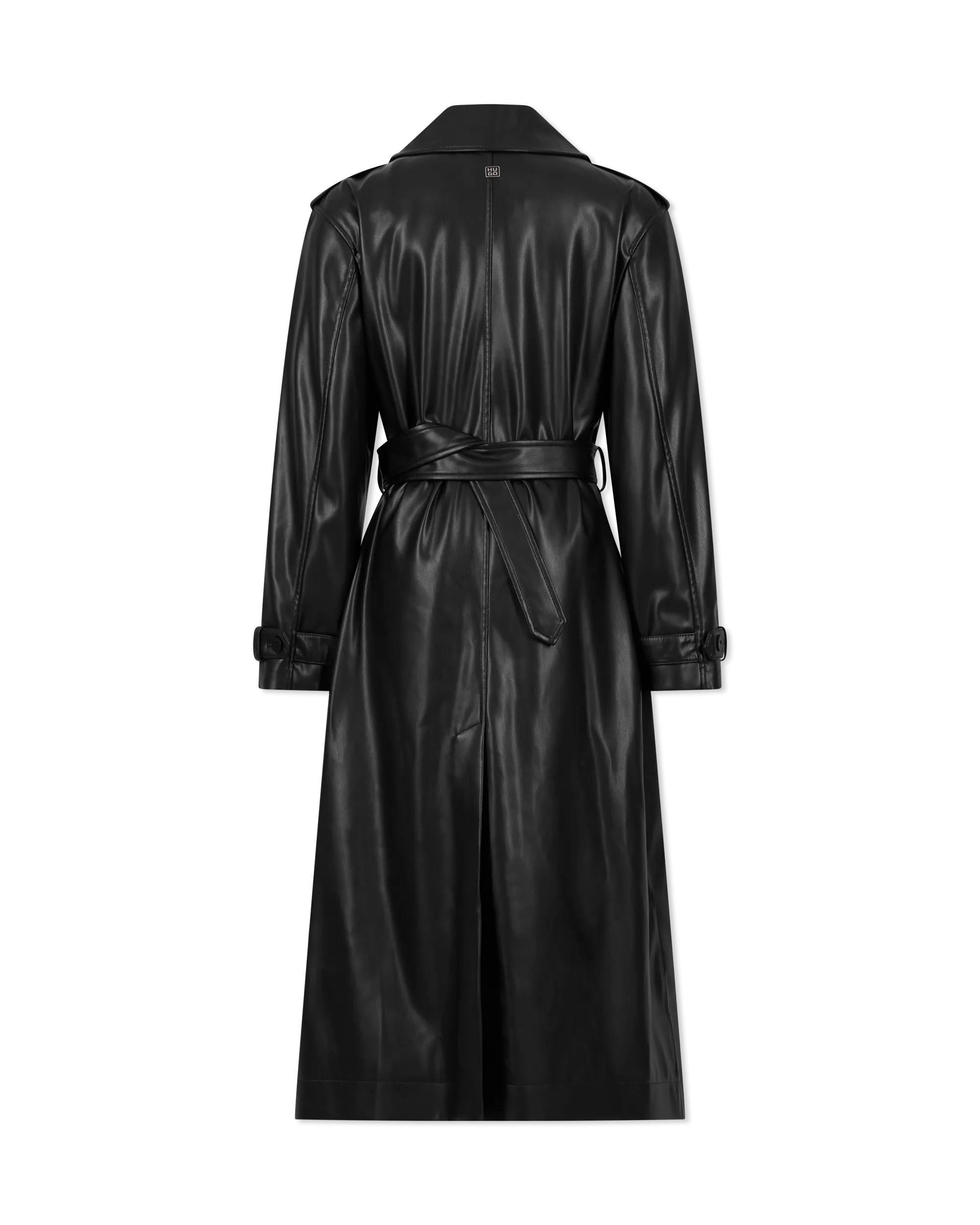 Malitta-1 Faux Leather Trench Coat - DIHSAN