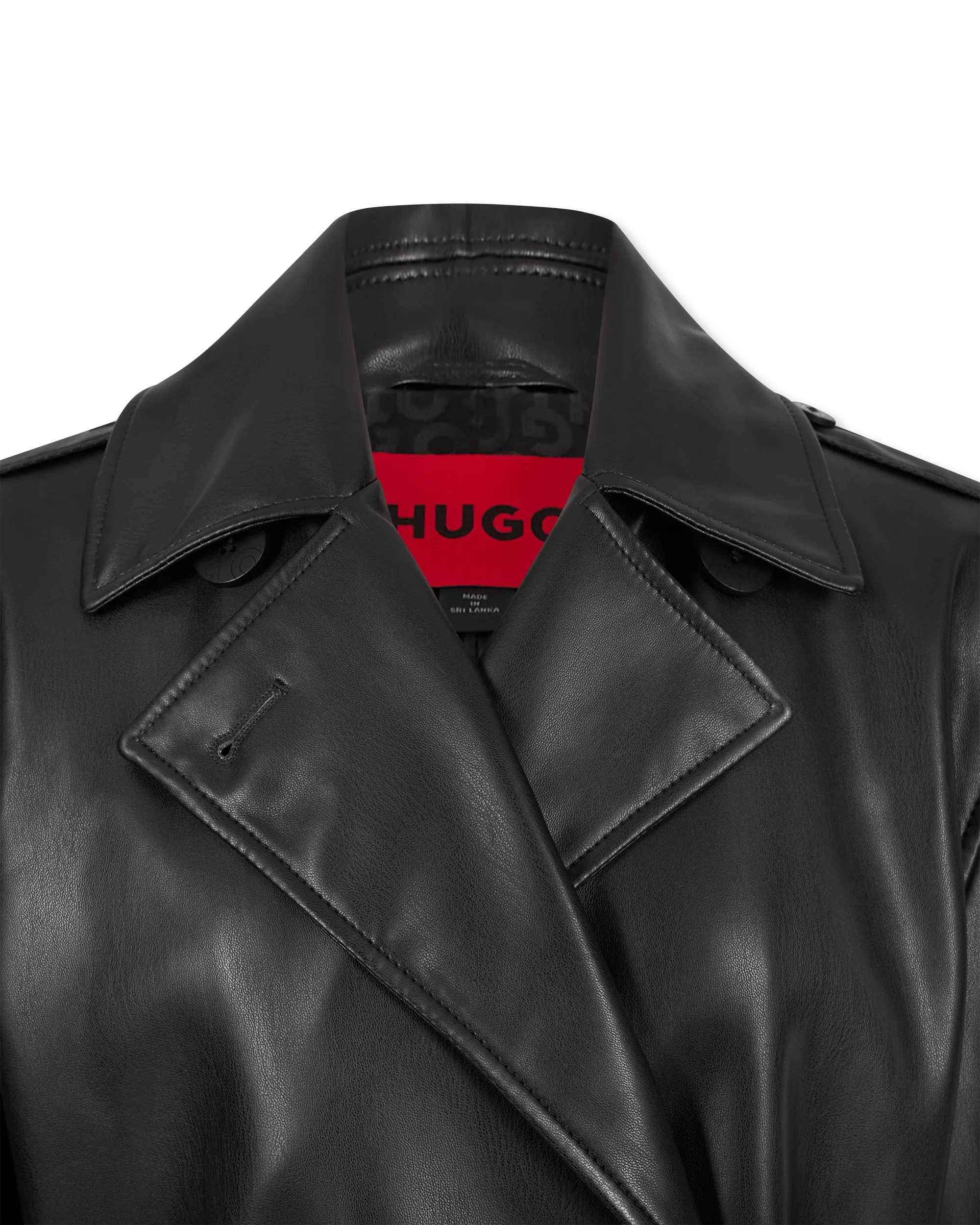Malitta-1 Faux Leather Trench Coat - DIHSAN