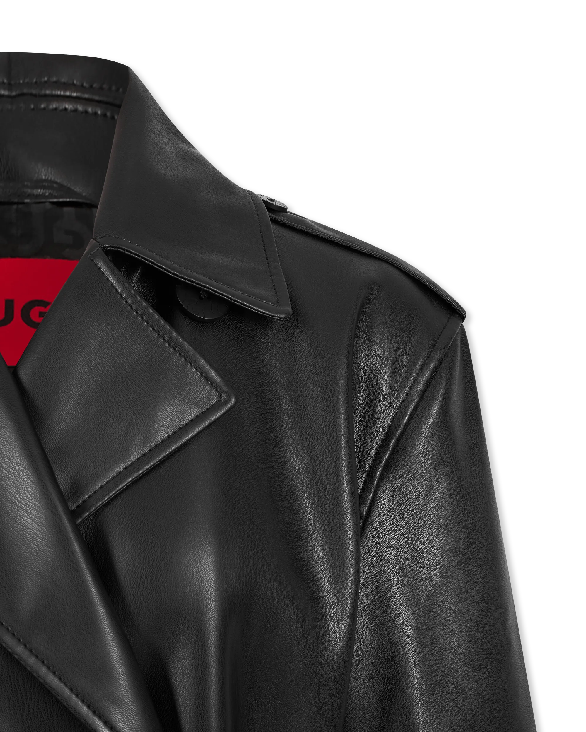 Malitta-1 Faux Leather Trench Coat - DIHSAN